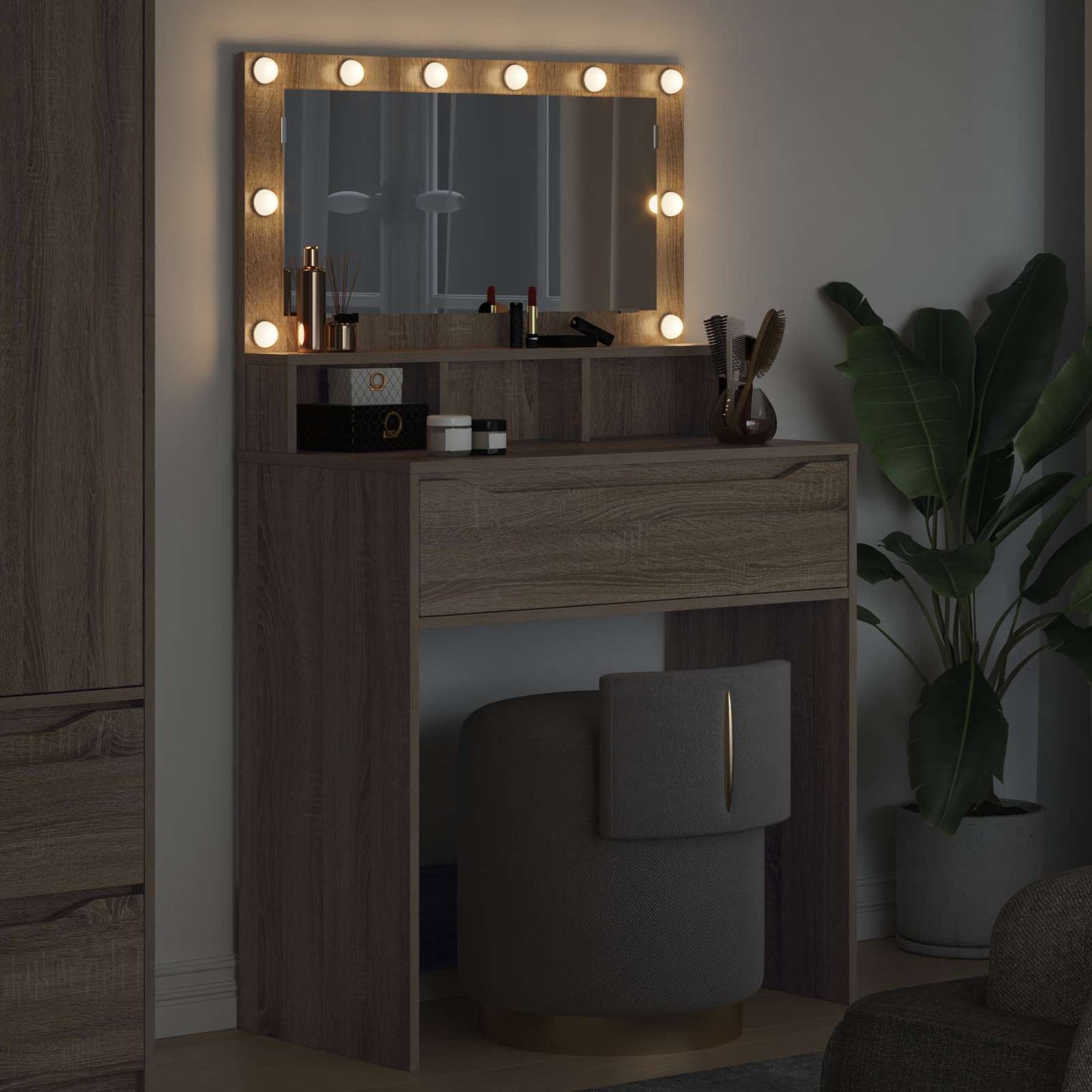Schlafzimmer-Frisiertische Sonoma-Eiche 80 x 39,6 x 135 cm