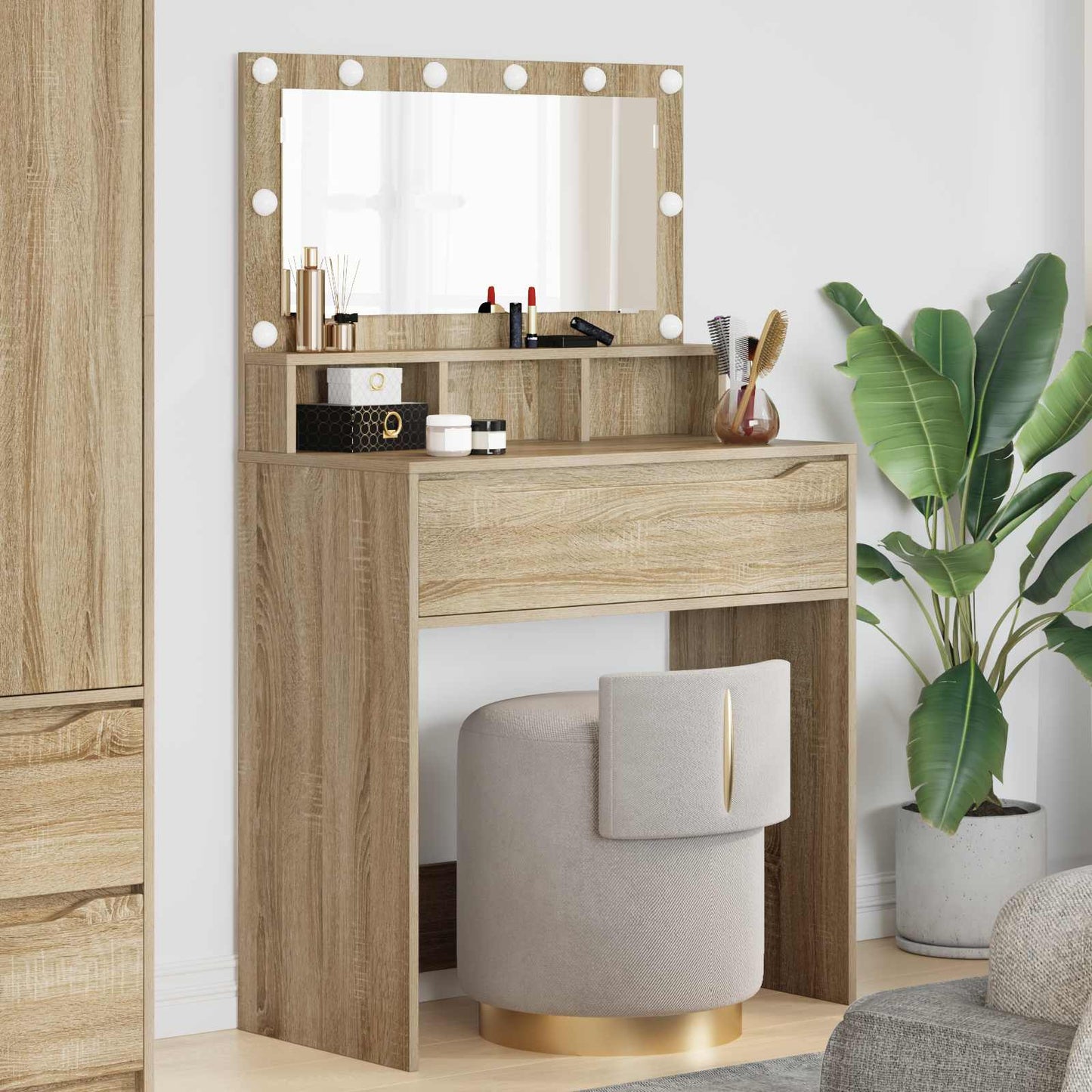 Schlafzimmer-Frisiertische Sonoma-Eiche 80 x 39,6 x 135 cm