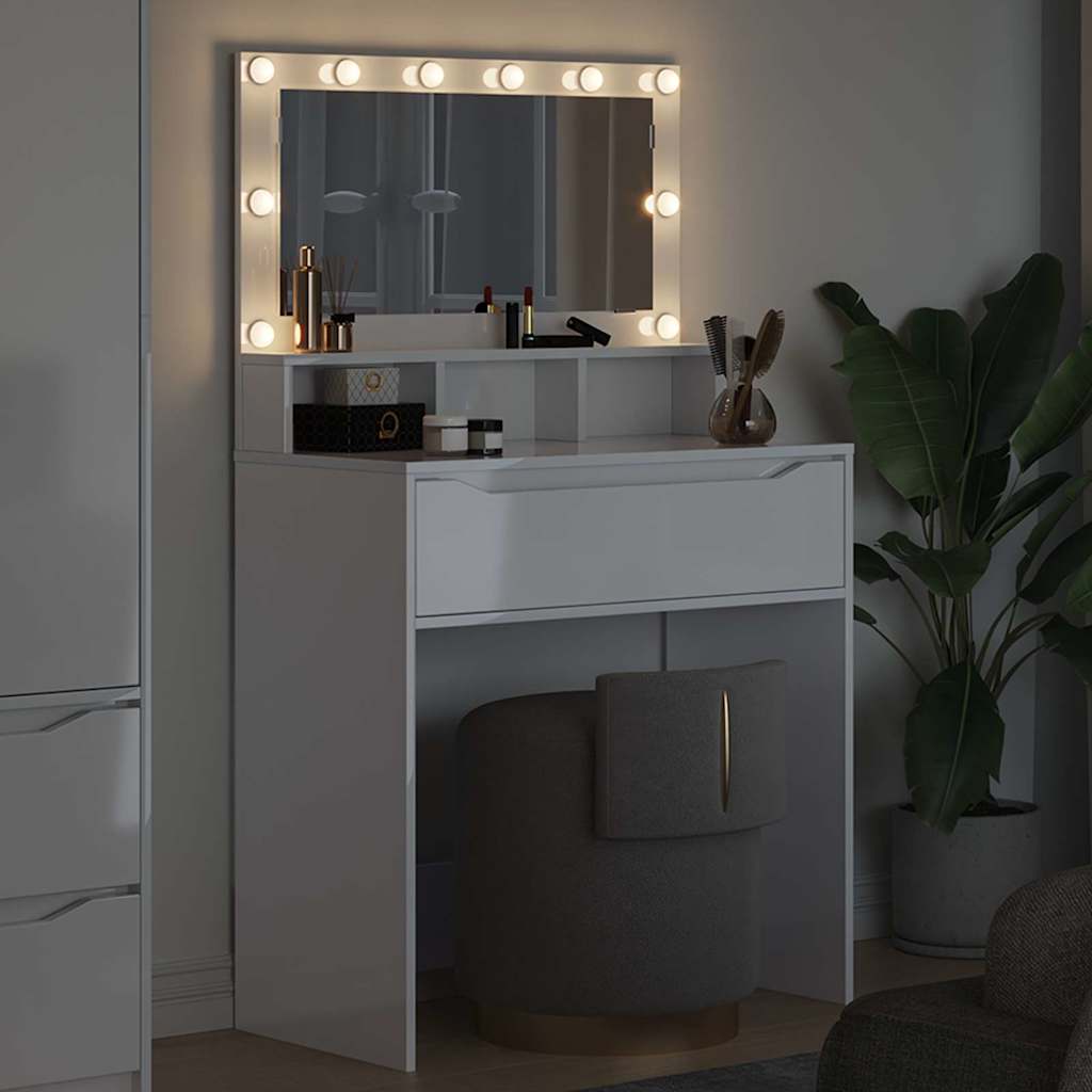 Schlafzimmer-Frisiertische Hochglanz Weiß 80 x 39,6 x 135 cm