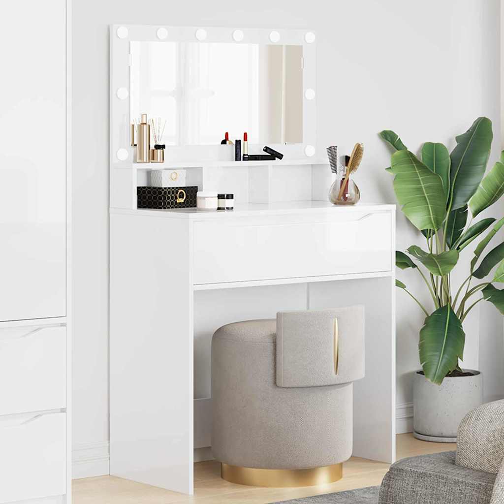 Schlafzimmer-Frisiertische Hochglanz Weiß 80 x 39,6 x 135 cm