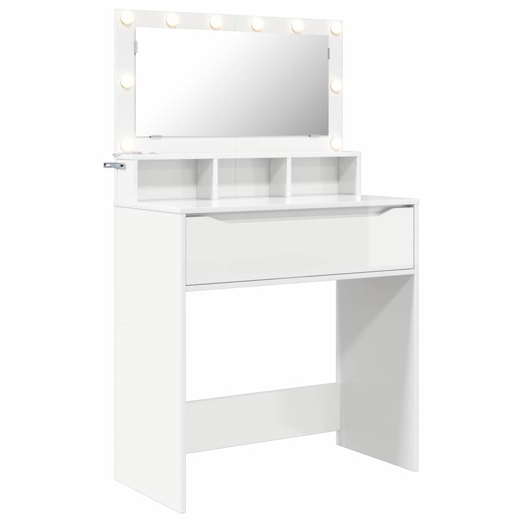 Schlafzimmer-Frisiertische Hochglanz Weiß 80 x 39,6 x 135 cm