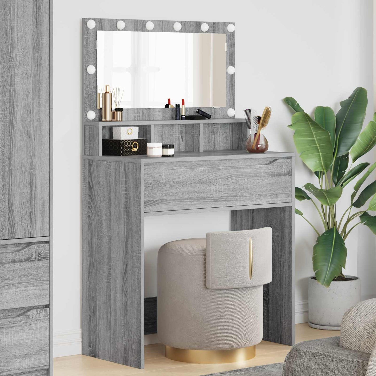 Schlafzimmer-Frisiertische Graues Sonoma 80 x 39,6 x 135 cm