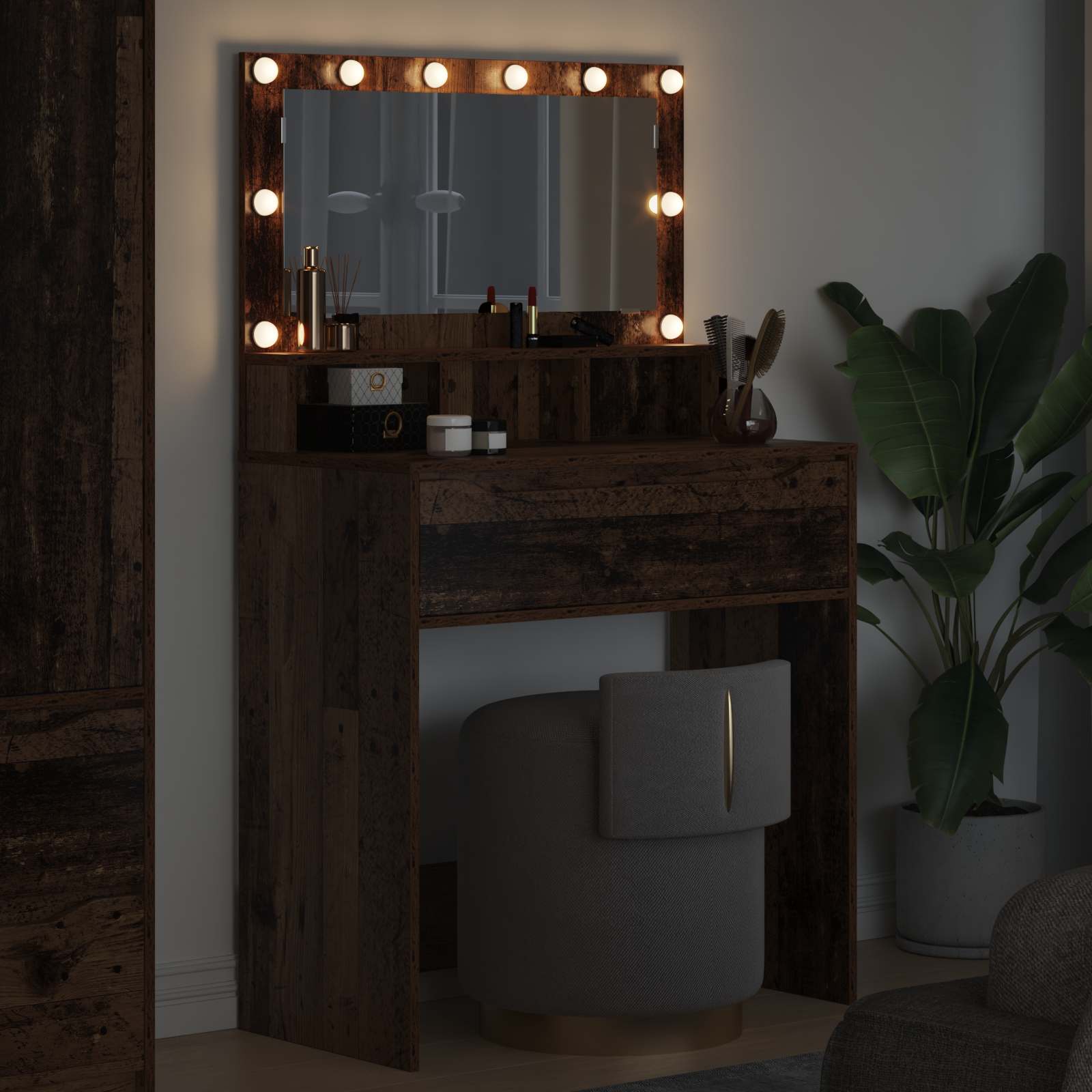 Schlafzimmer-Frisiertische Altholz 80 x 39,6 x 135 cm