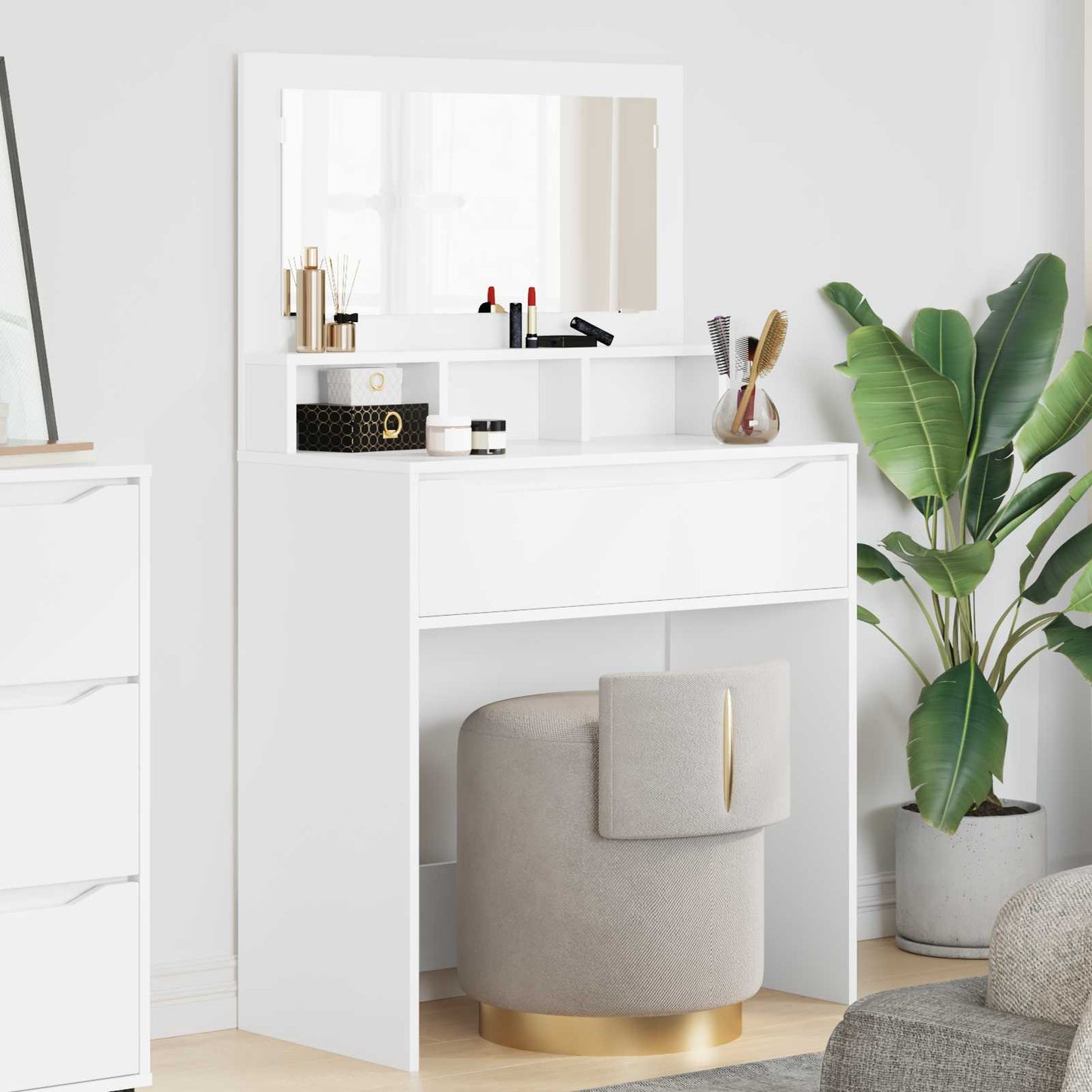 Schlafzimmer-Frisiertische Weiß 80 x 39,6 x 135 cm