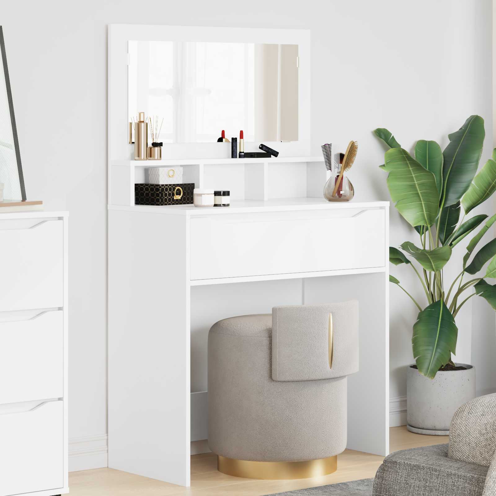 Schlafzimmer-Frisiertische Weiß 80 x 39,6 x 135 cm