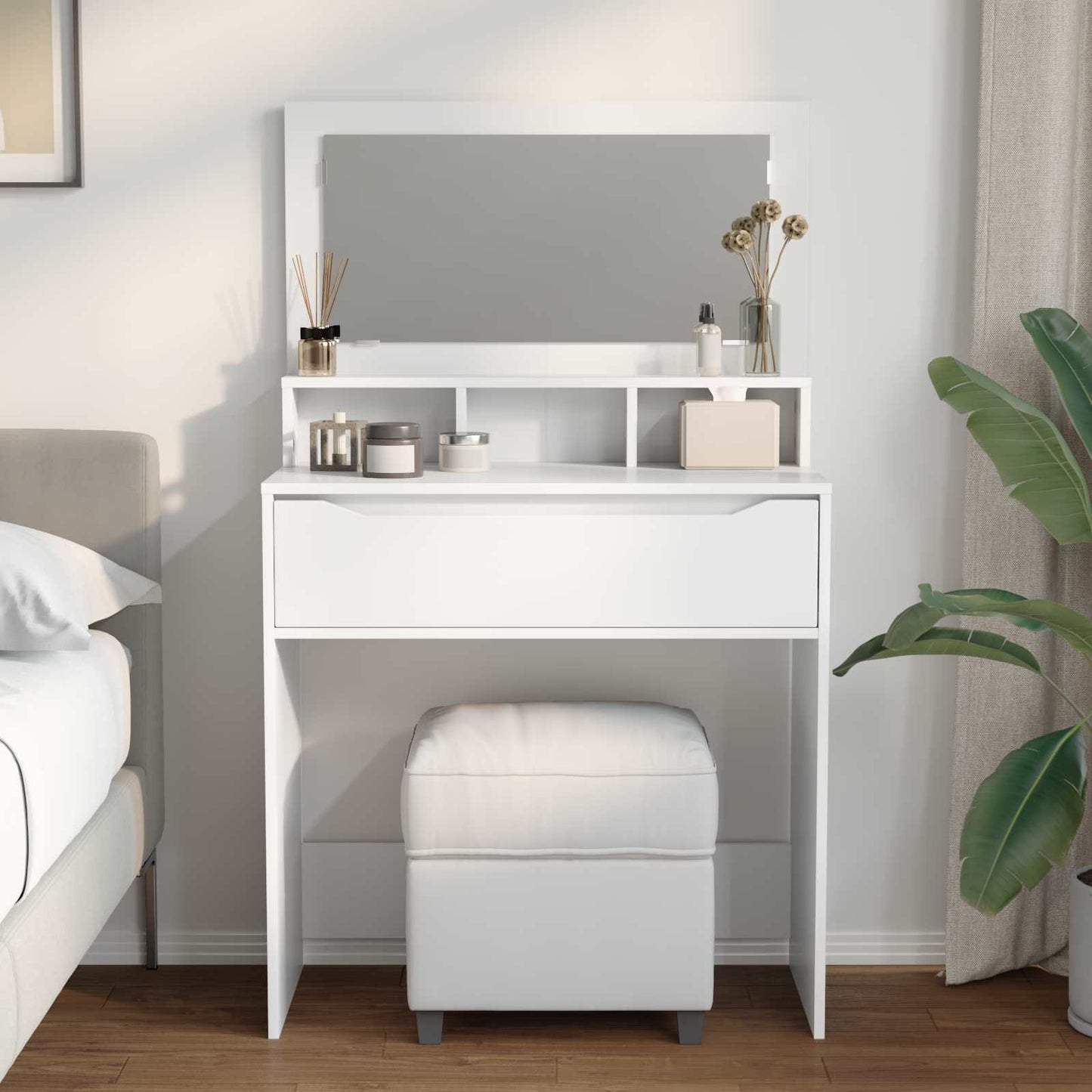 Schlafzimmer-Frisiertische Weiß 80 x 39,6 x 135 cm