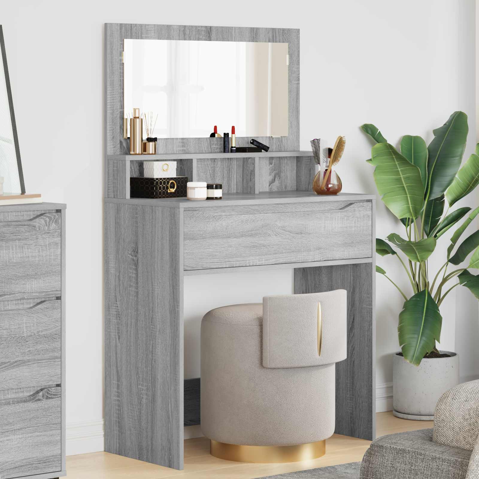 Schlafzimmer-Frisiertische Graues Sonoma 80 x 39,6 x 135 cm