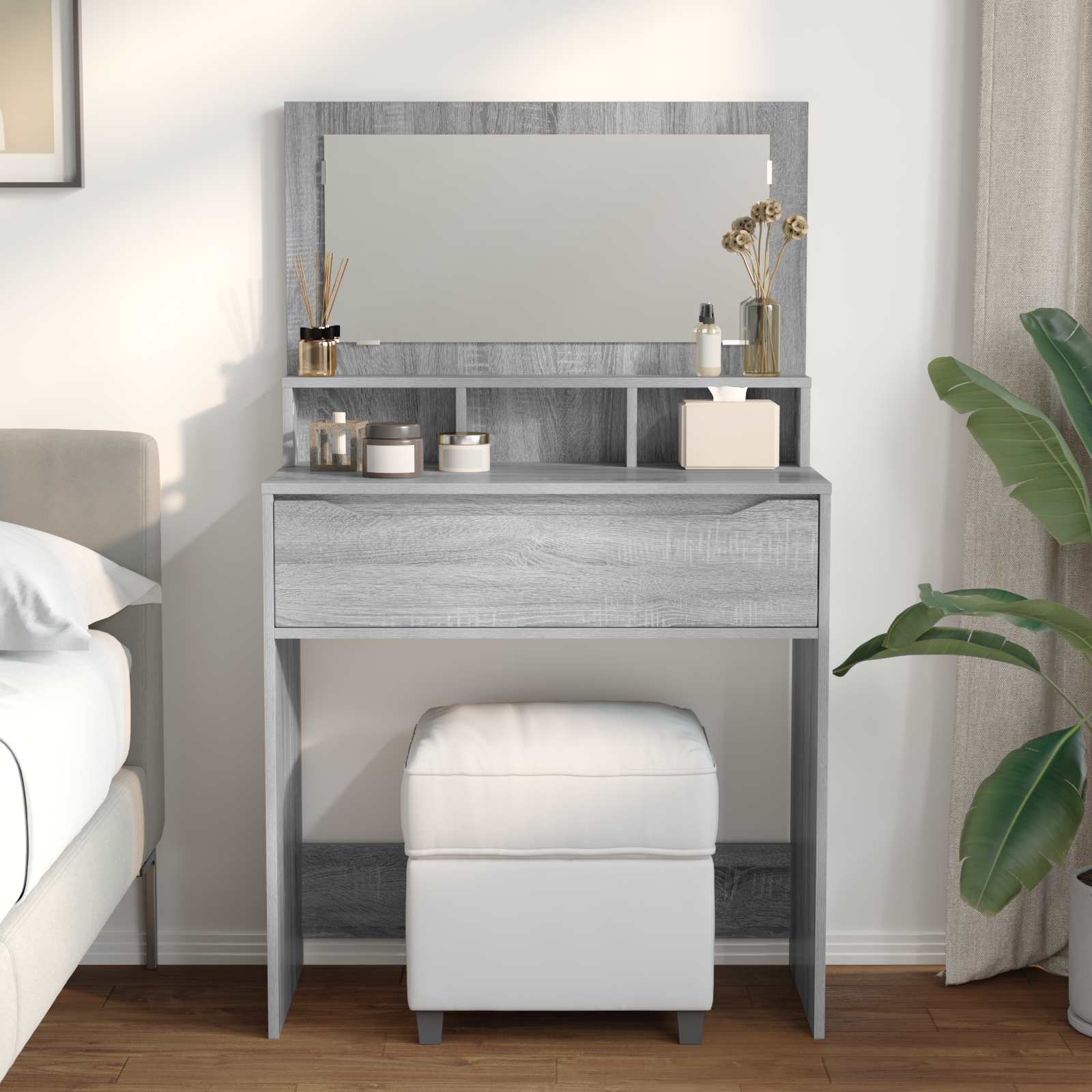 Schlafzimmer-Frisiertische Graues Sonoma 80 x 39,6 x 135 cm