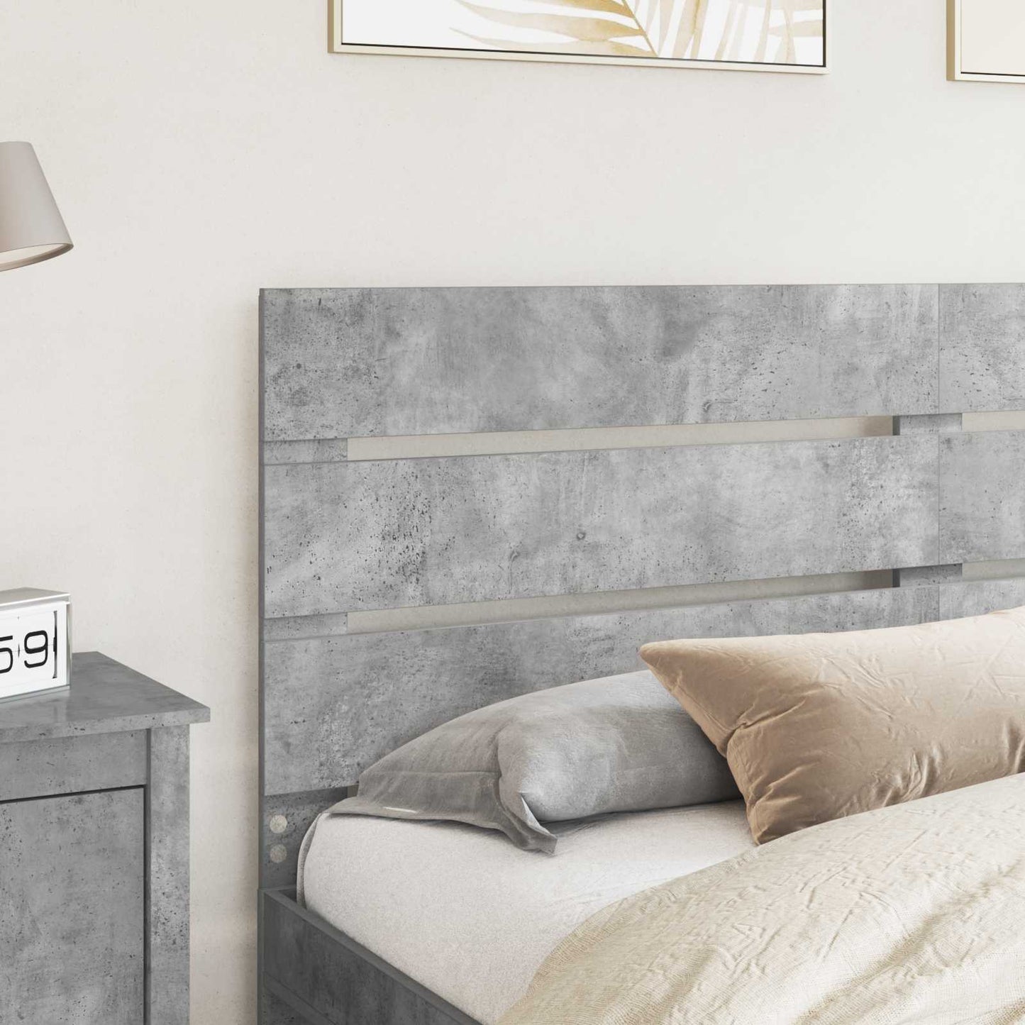 Kopfteil Beton Grau Holzwerkstoff