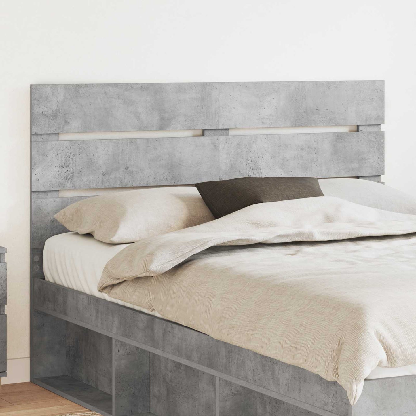 Kopfteil Beton Grau Holzwerkstoff