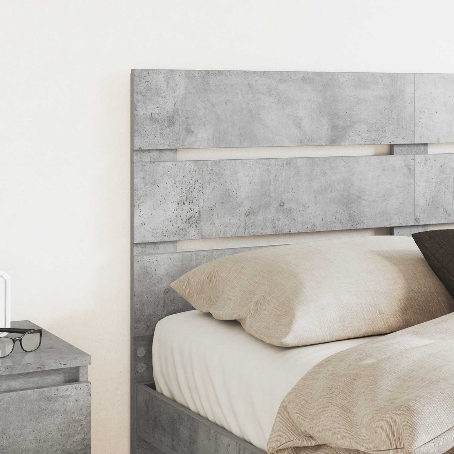 Kopfteil Beton Grau Holzwerkstoff