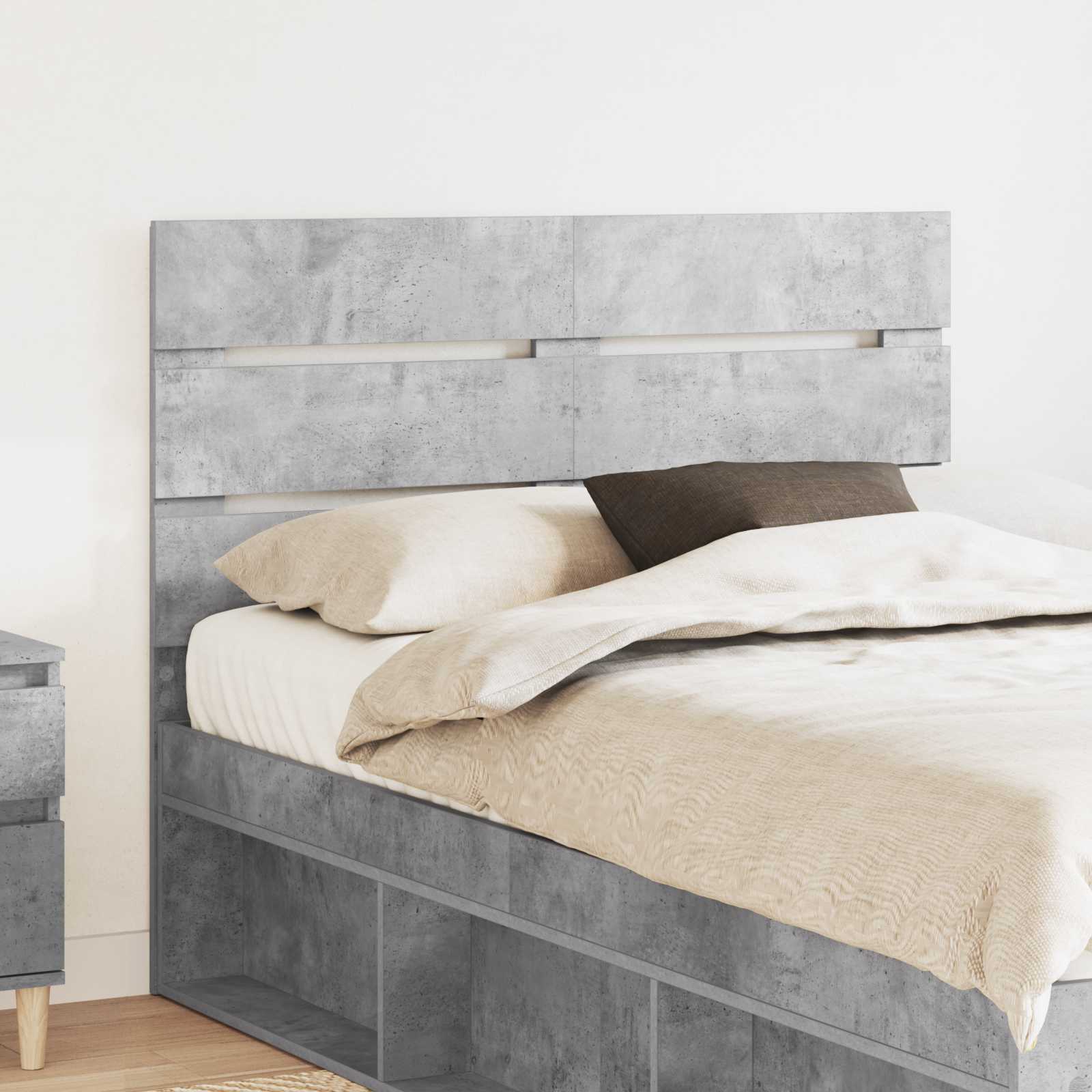 Kopfteil Beton Grau Holzwerkstoff