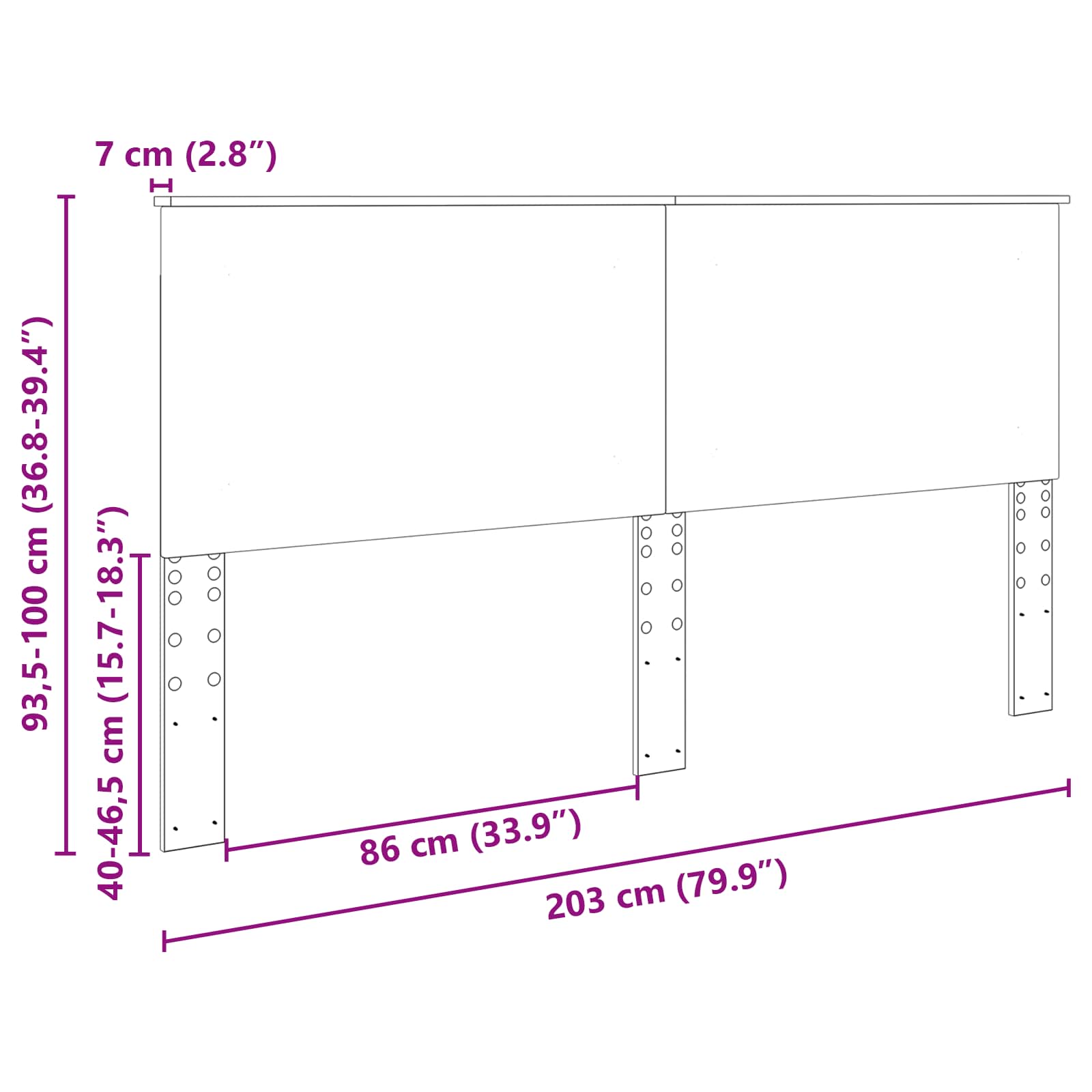 Kopfteil Altholz 100 cm Holzwerkstoff