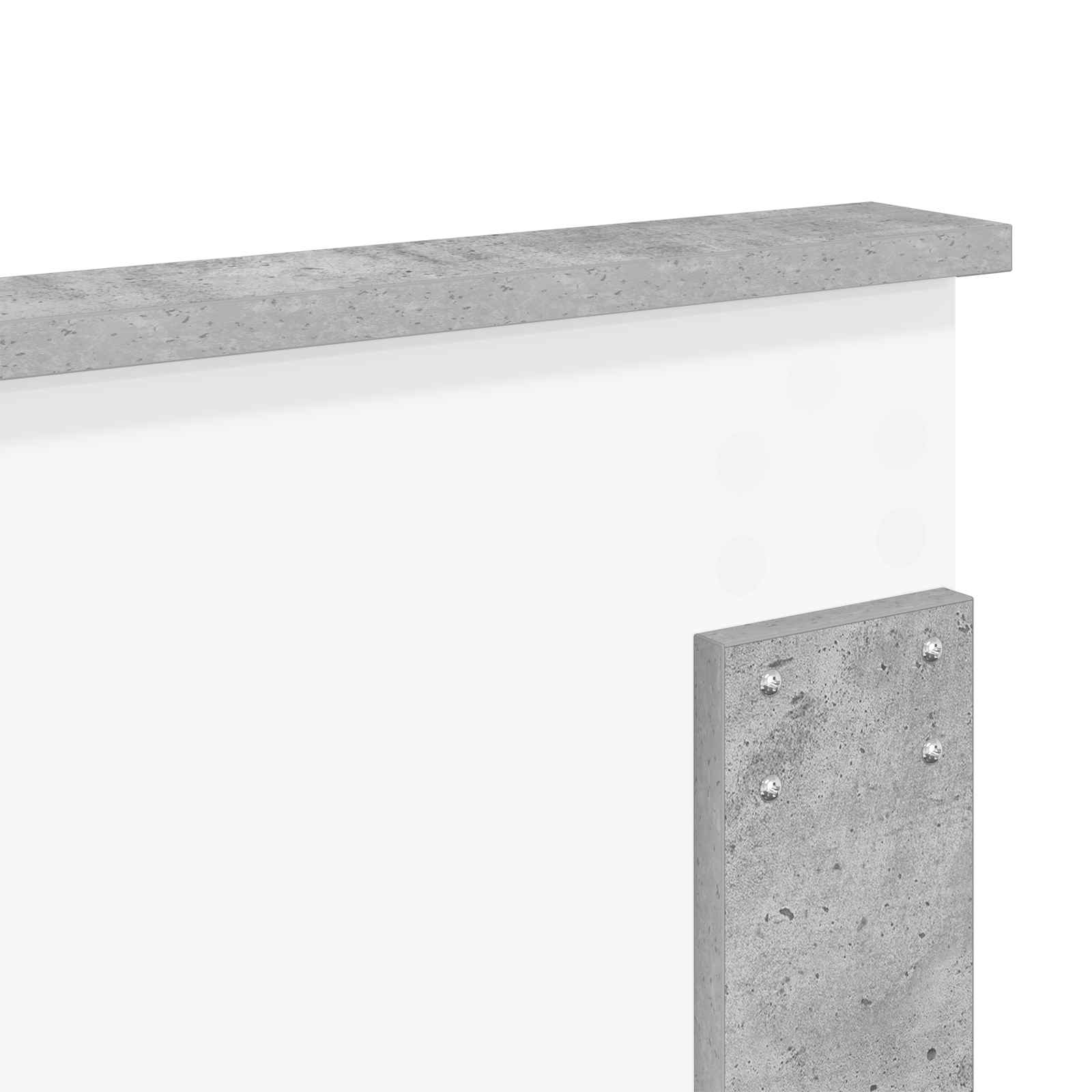 Kopfteil Beton Grau Holzwerkstoff