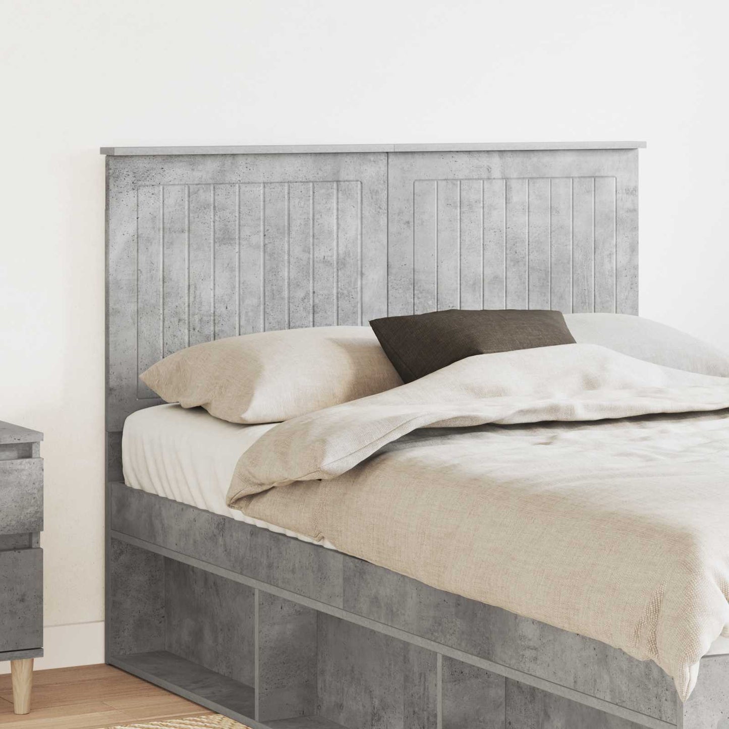 Kopfteil Beton Grau Holzwerkstoff