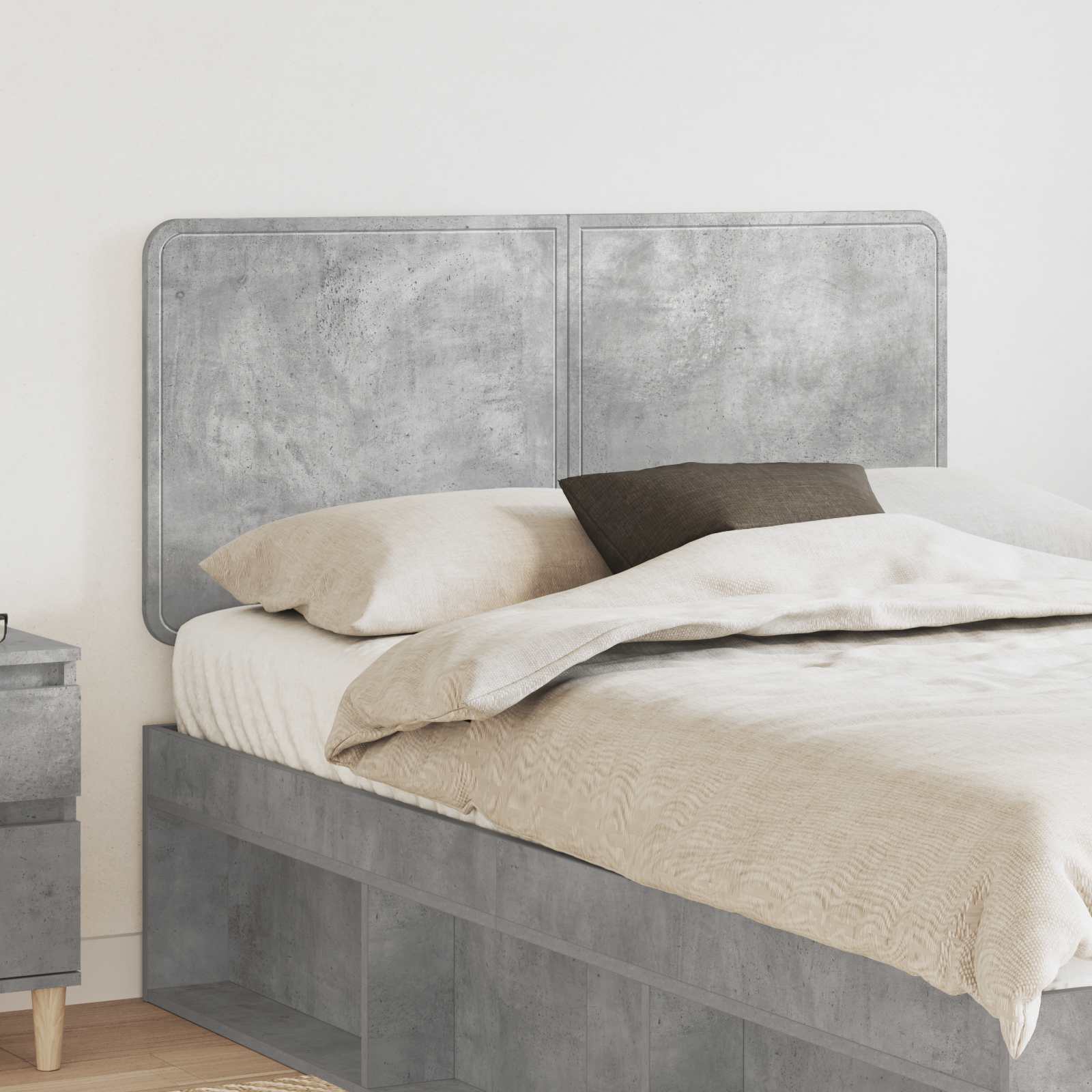 Kopfteil Beton Grau Holzwerkstoff