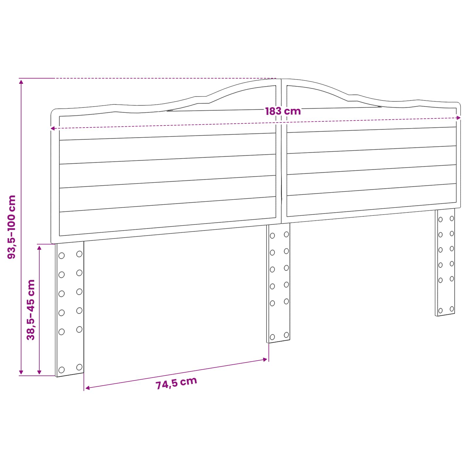 Kopfteil Artisan-Eiche Holzwerkstoff