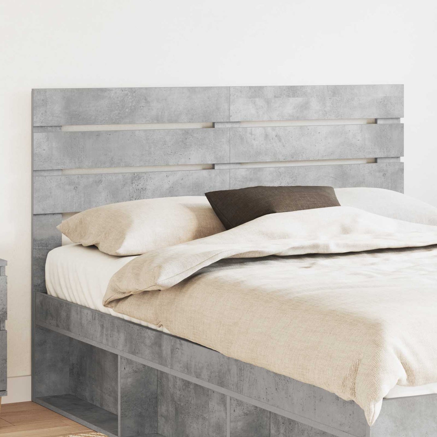 Kopfteil Beton Grau Holzwerkstoff