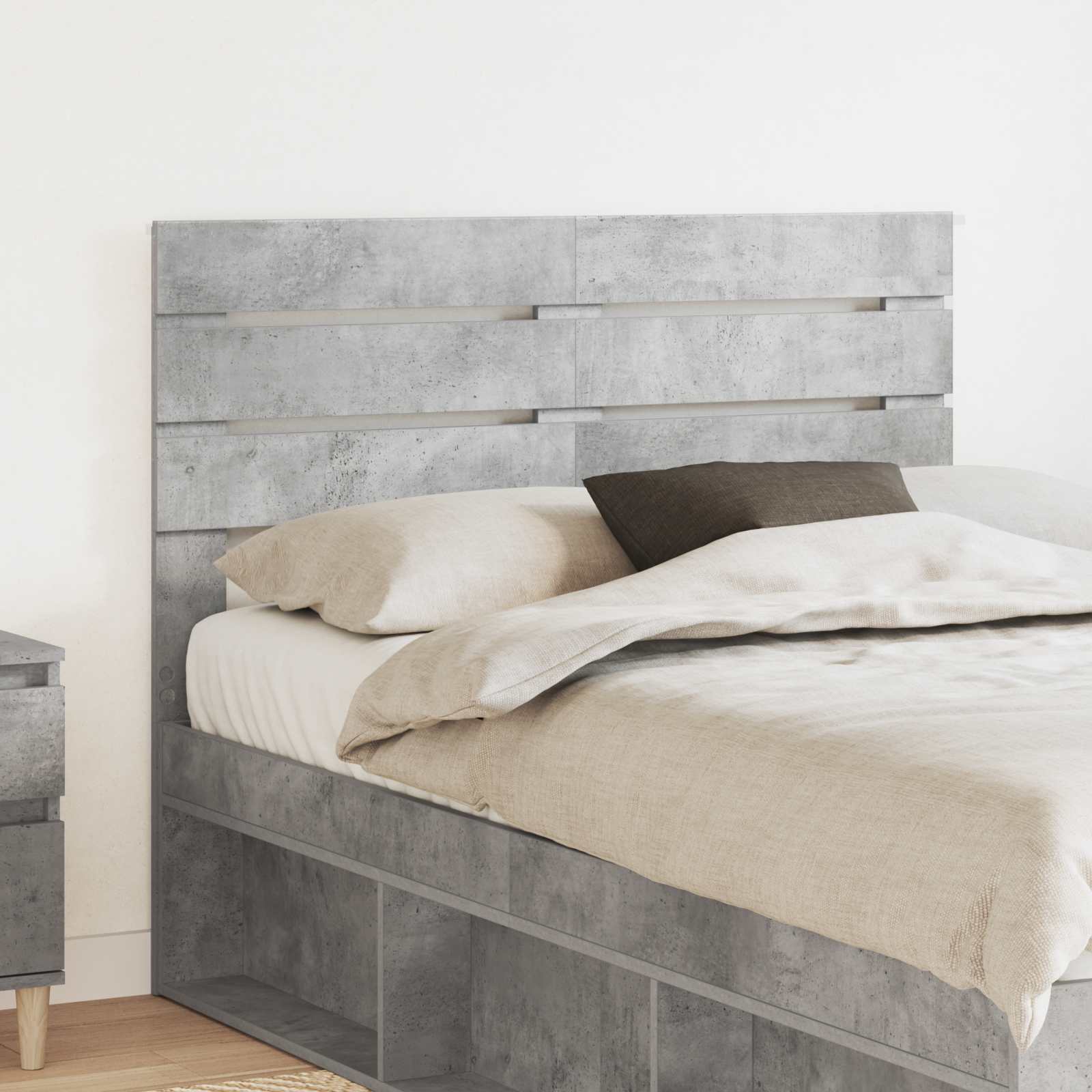Kopfteil Beton Grau Holzwerkstoff