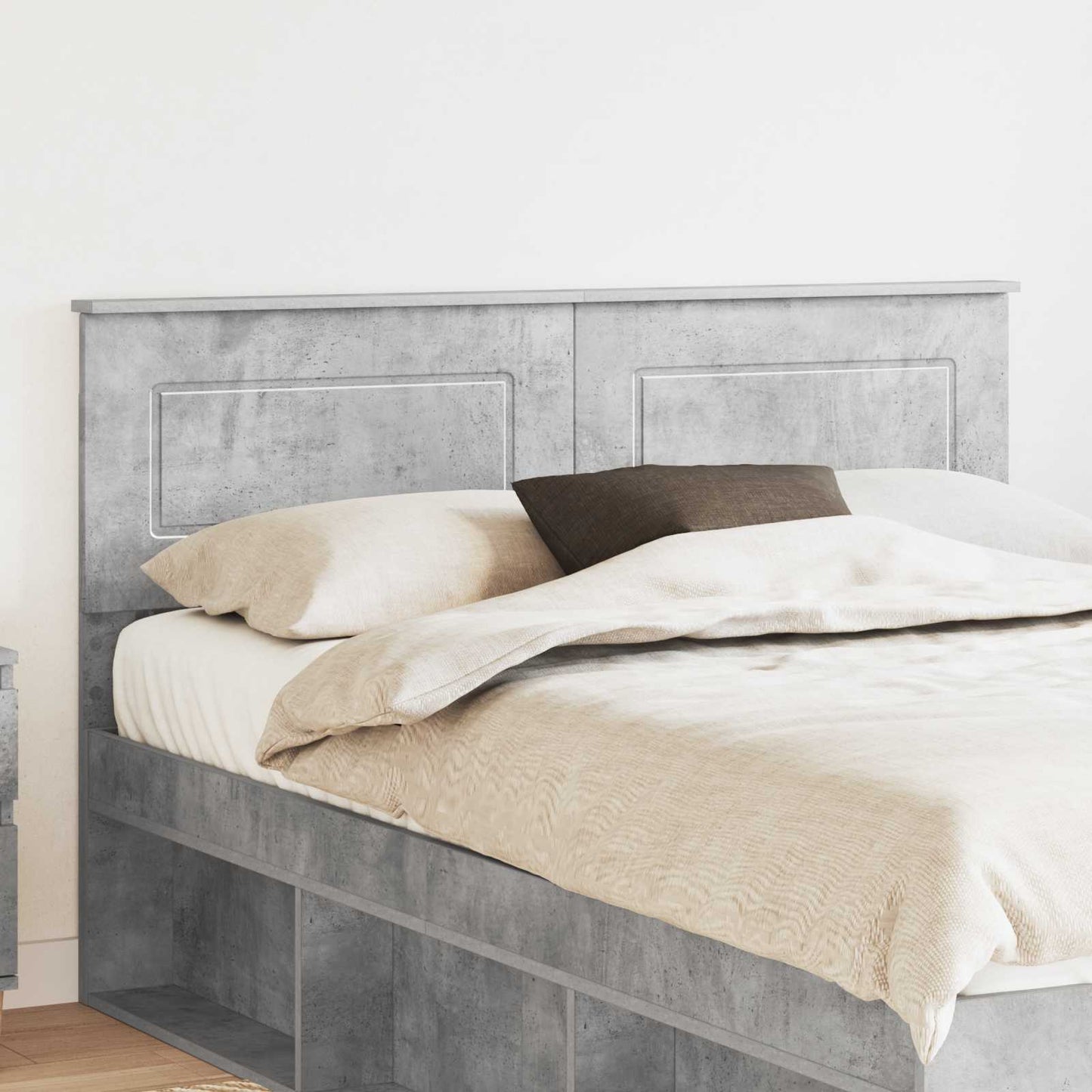 Kopfteil Beton Grau Holzwerkstoff