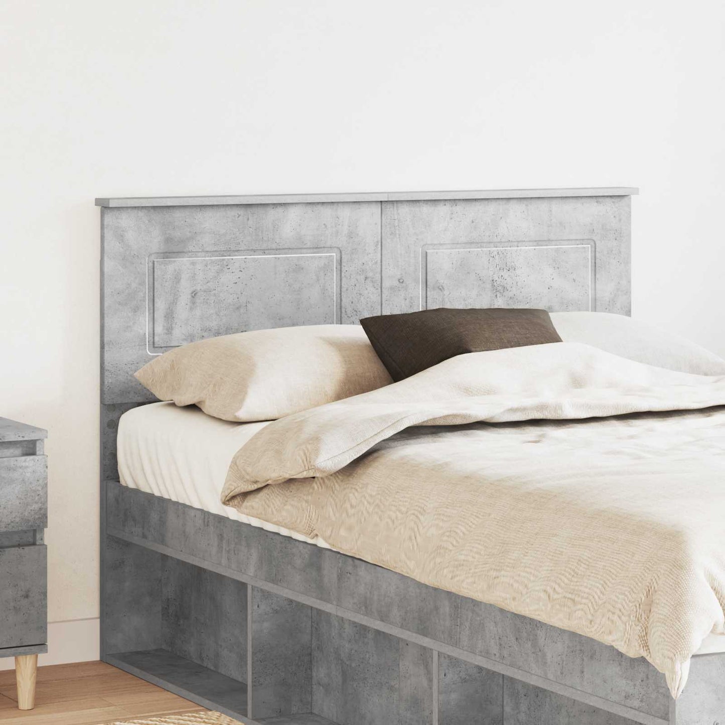 Kopfteil Beton Grau Holzwerkstoff