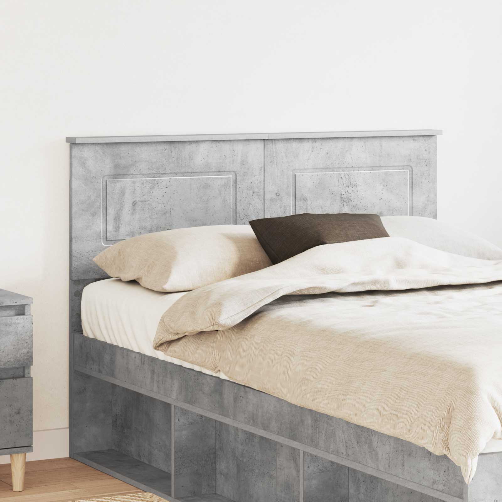 Kopfteil Beton Grau Holzwerkstoff