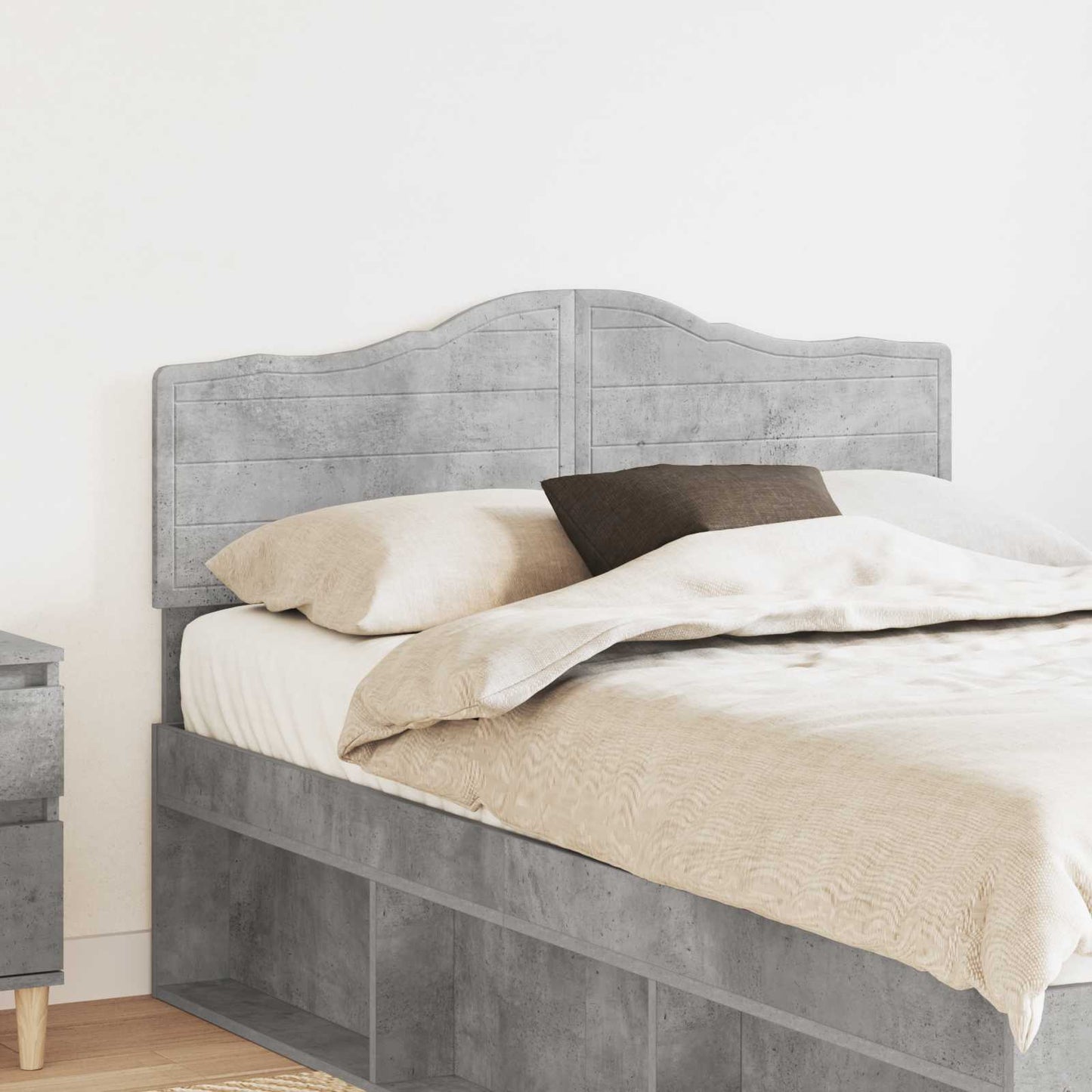 Kopfteil Beton Grau Holzwerkstoff