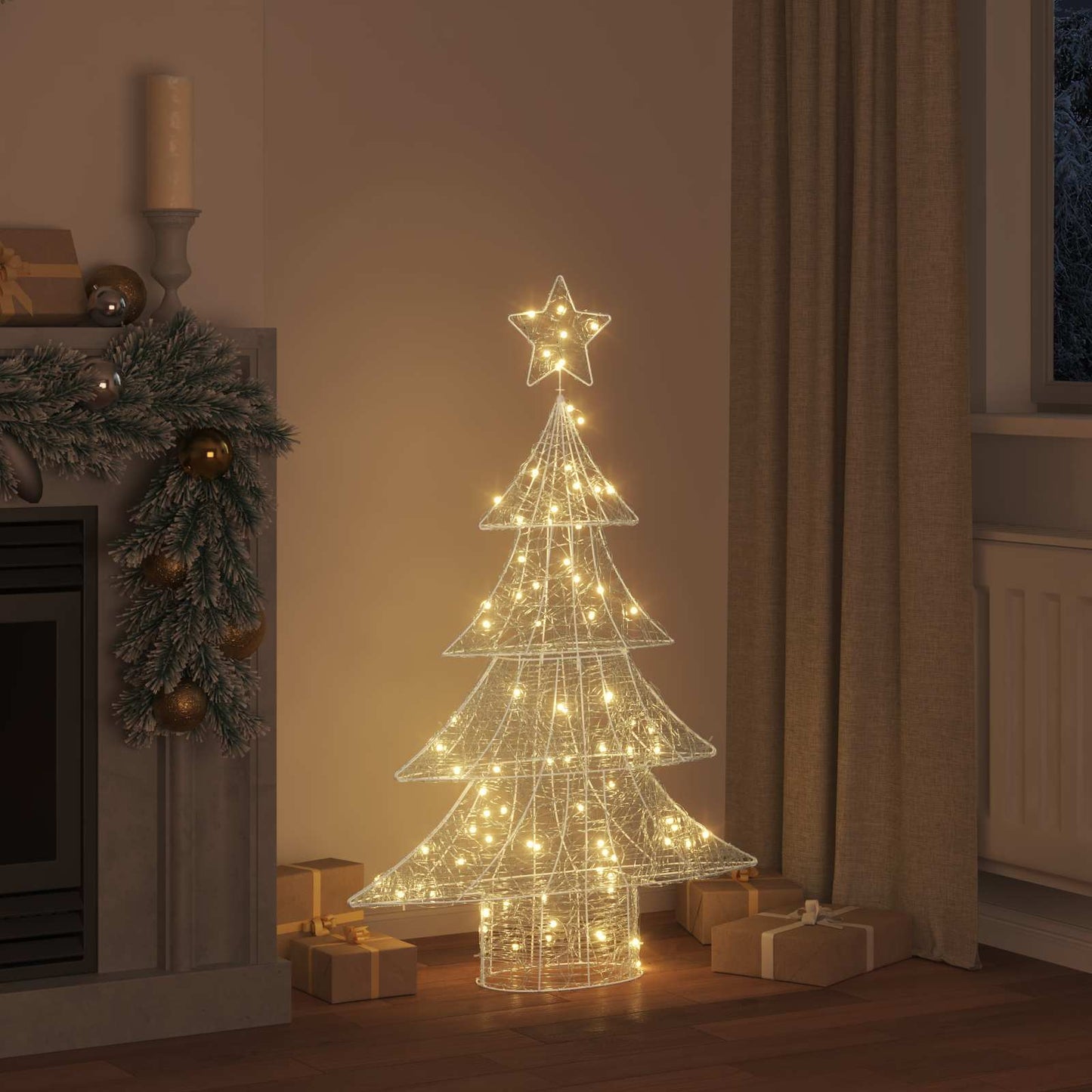 Weihnachtsbaum 100 LEDs Warmweiß 120 cm Acryl