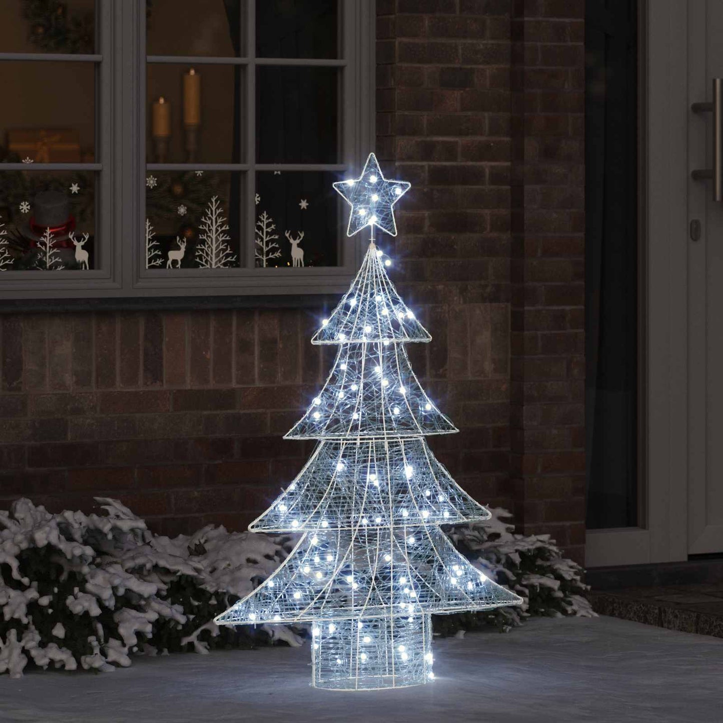 Weihnachtsbaum 100 LEDs Kaltweiß 120 cm Acryl