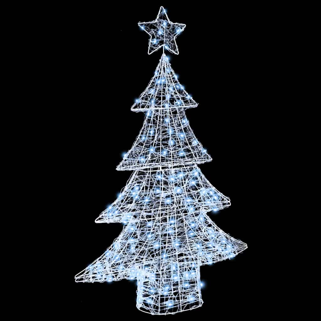 Weihnachtsbaum 100 LEDs Kaltweiß 120 cm Acryl