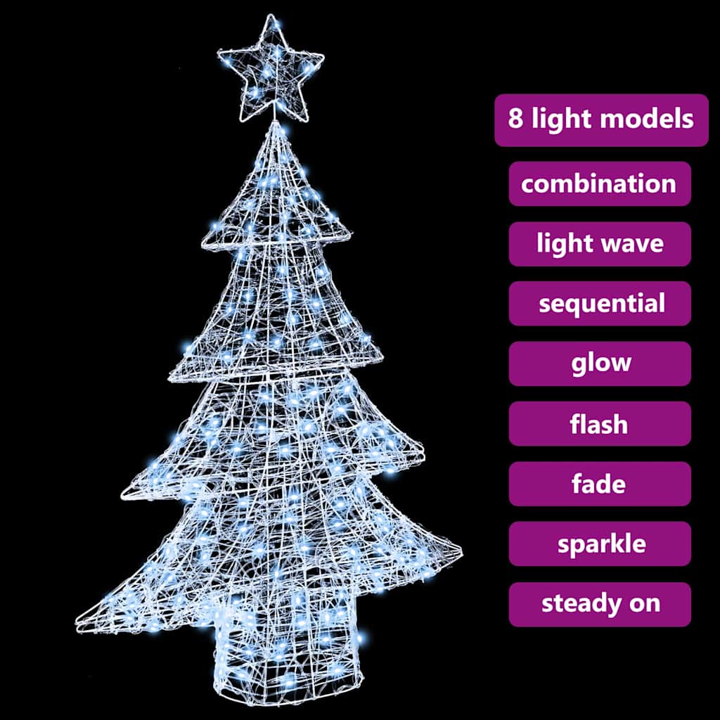 Weihnachtsbaum 100 LEDs Kaltweiß 120 cm Acryl