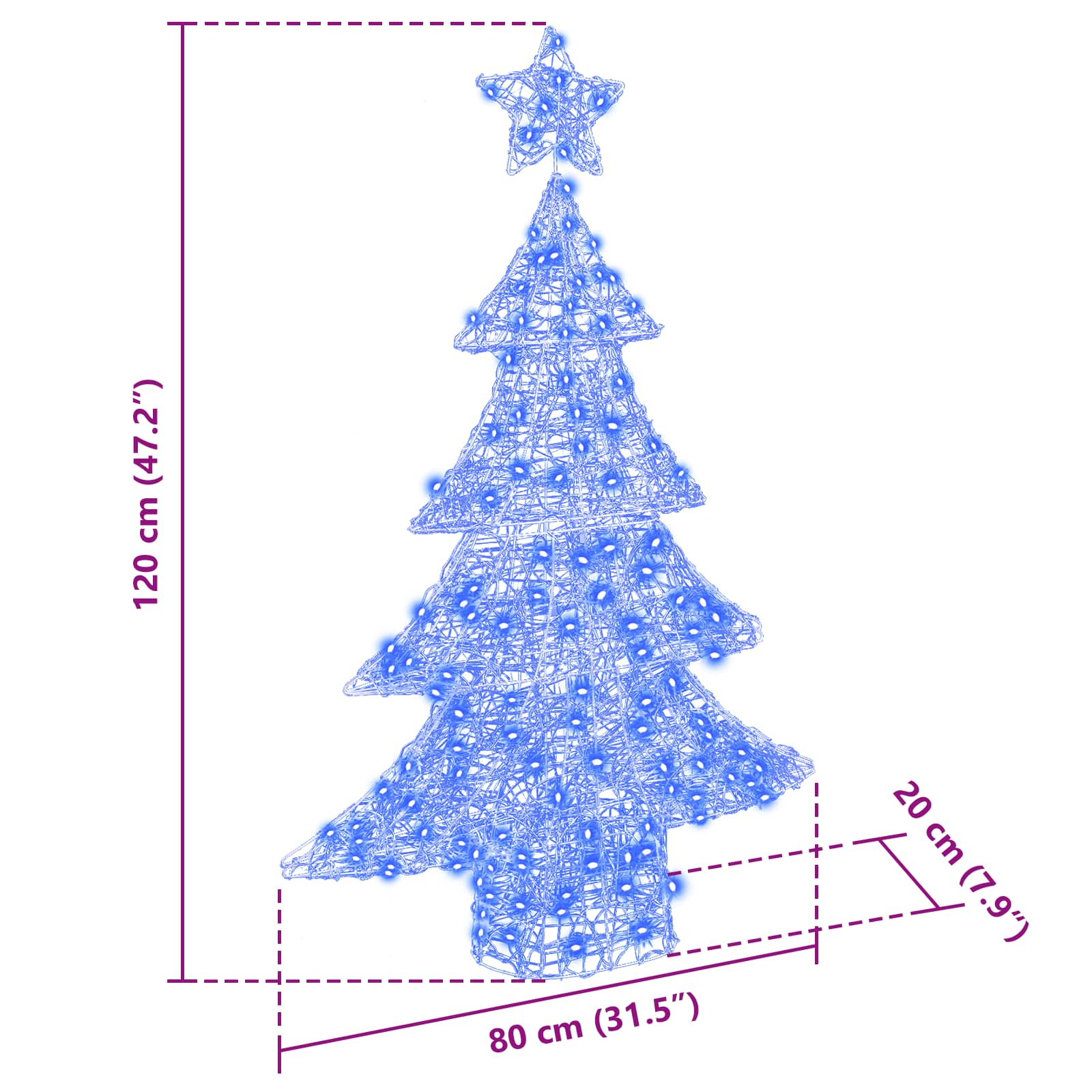 Weihnachtsbaum 100 LEDs Blau 120 cm Acryl