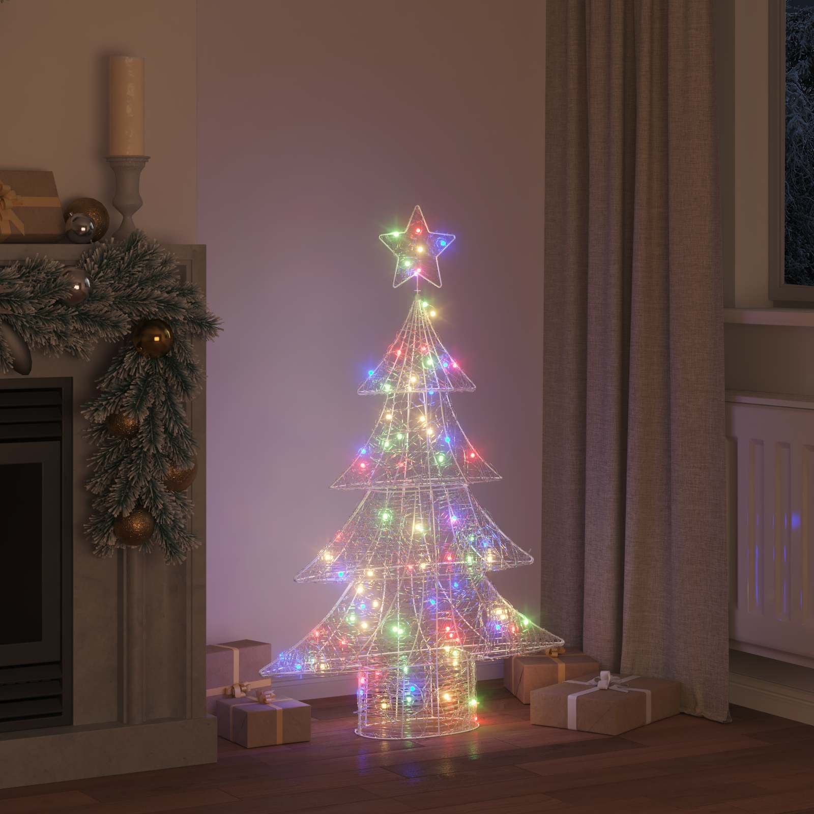 Weihnachtsbaum 100 LEDs Mehrfarbig 120 cm Acryl
