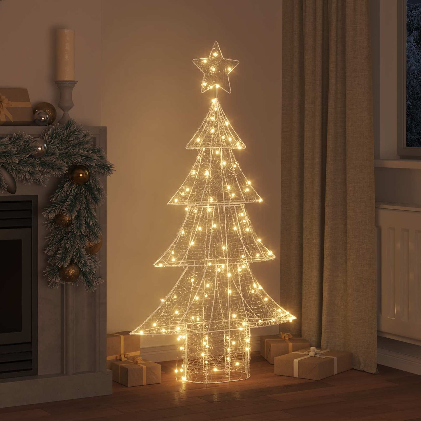 Weihnachtsbaum 160 LEDs Warmweiß 150 cm Acryl