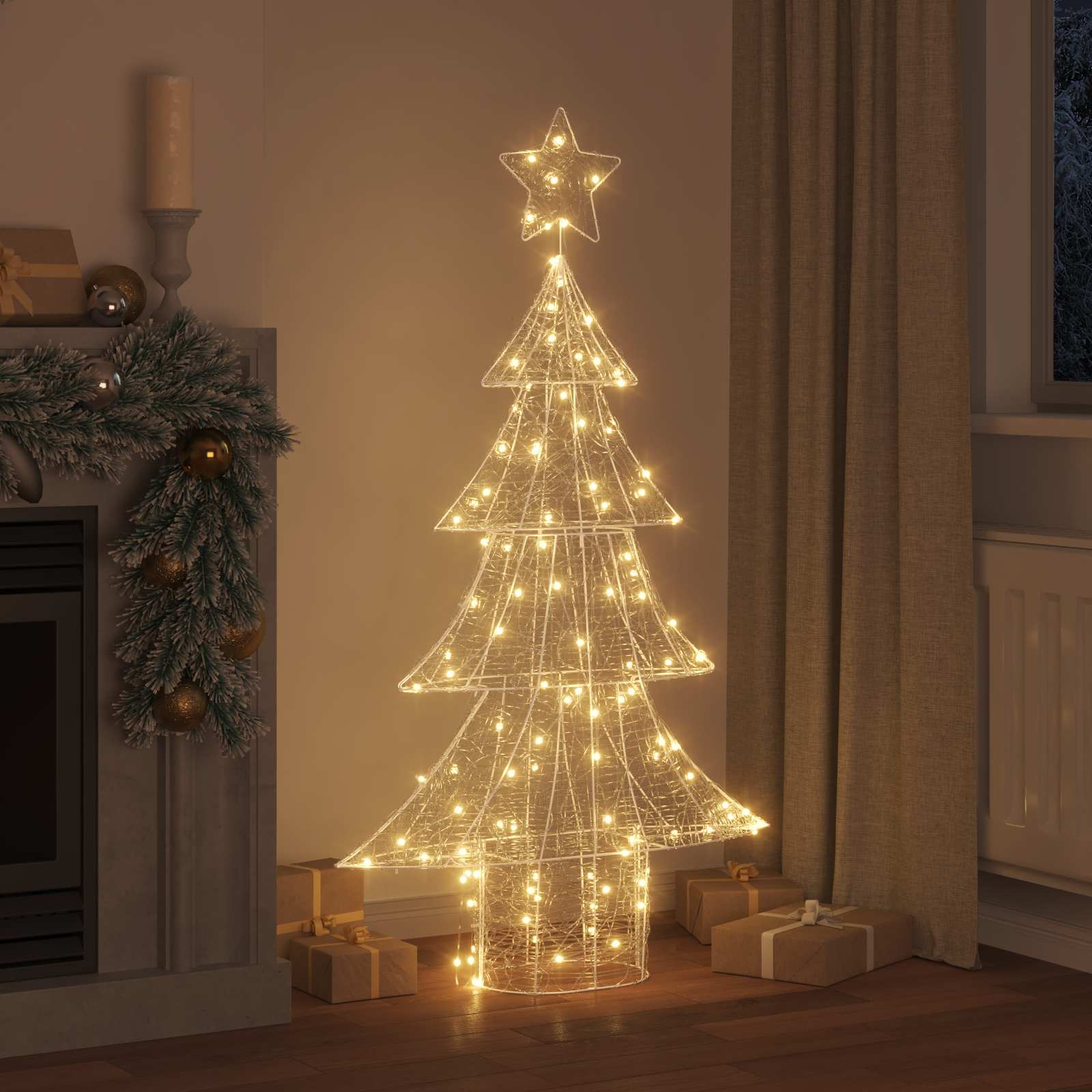 Weihnachtsbaum 160 LEDs Warmweiß 150 cm Acryl