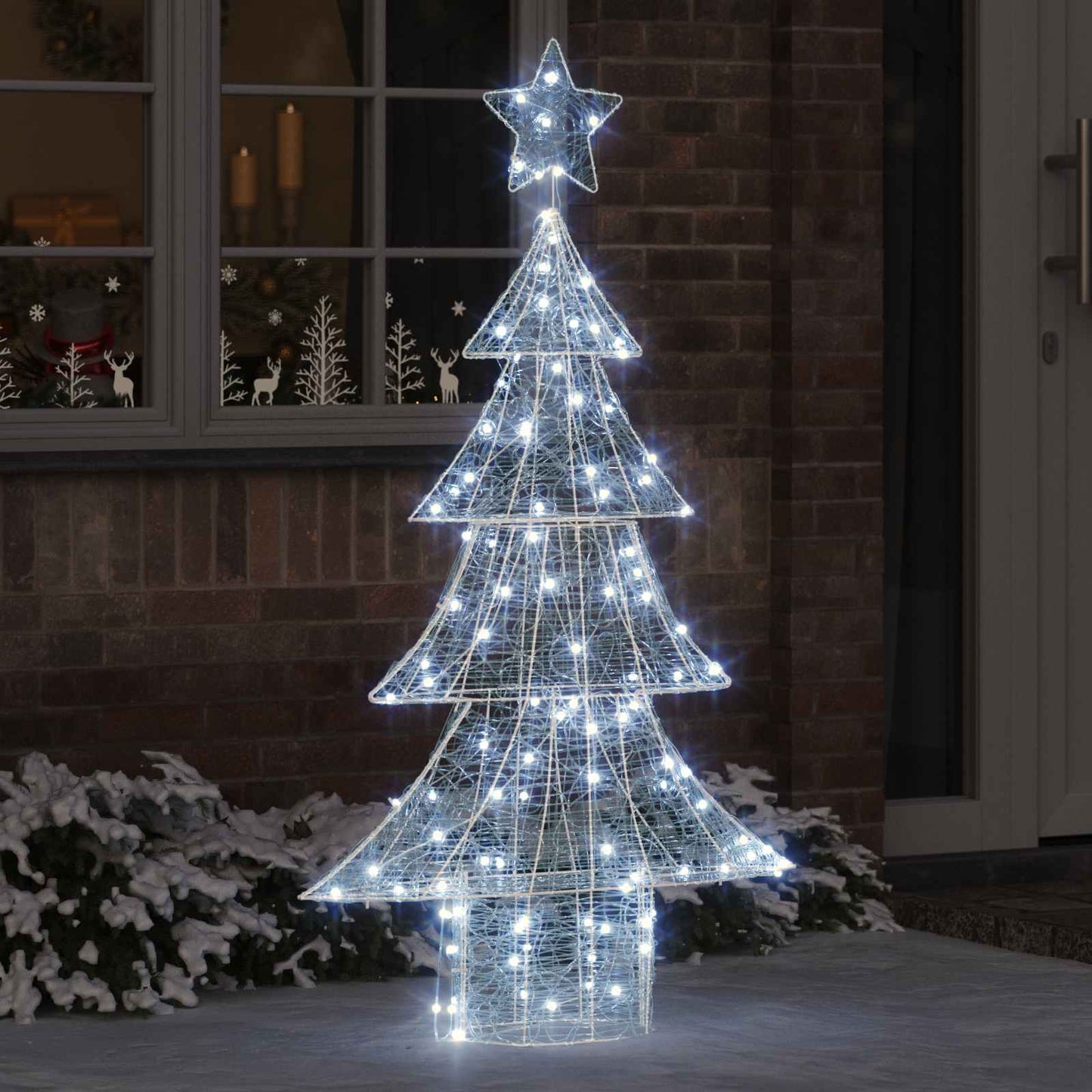 Weihnachtsbaum 160 LEDs Kaltweiß 150 cm Acryl
