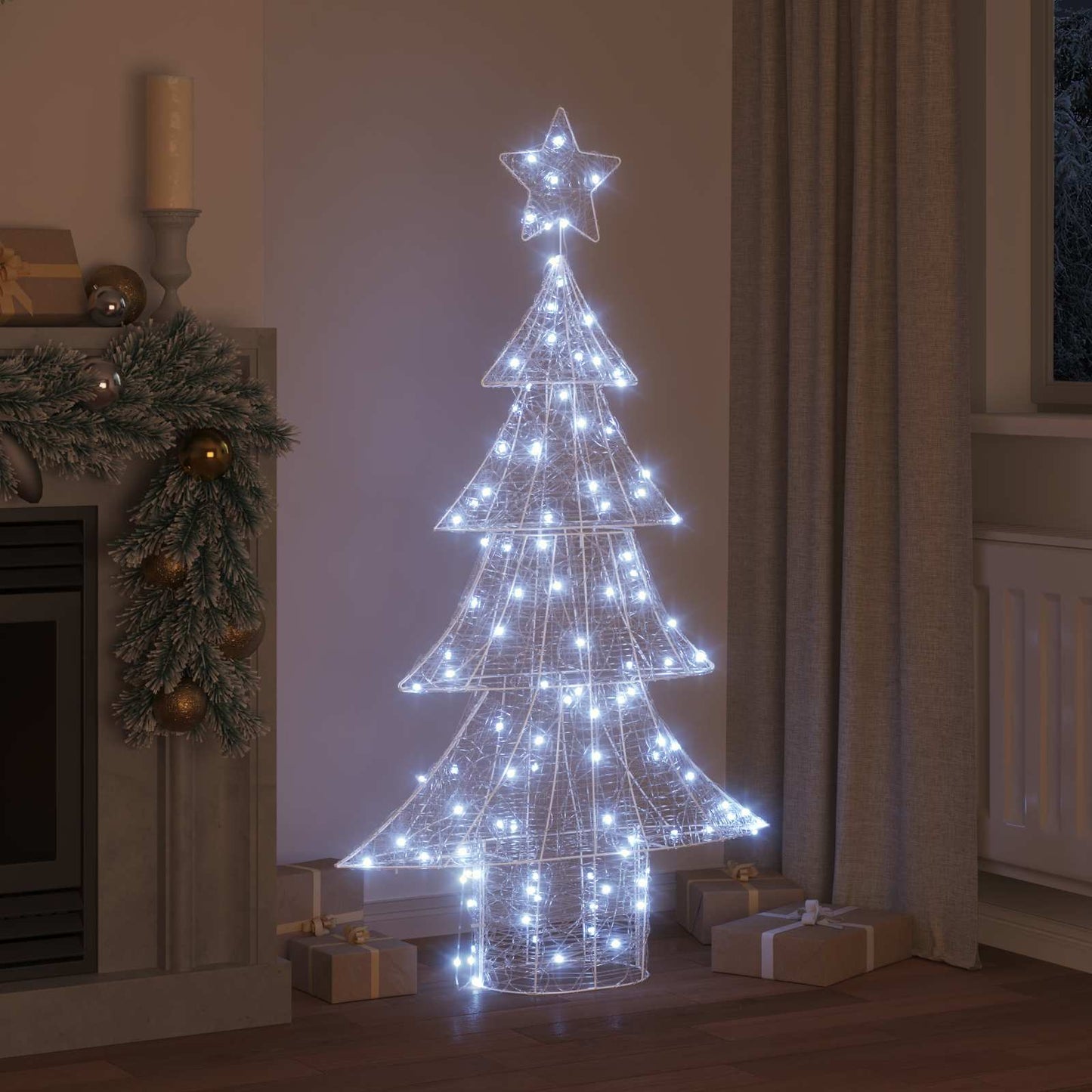 Weihnachtsbaum 160 LEDs Kaltweiß 150 cm Acryl