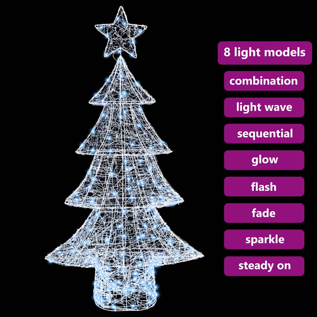 Weihnachtsbaum 160 LEDs Kaltweiß 150 cm Acryl