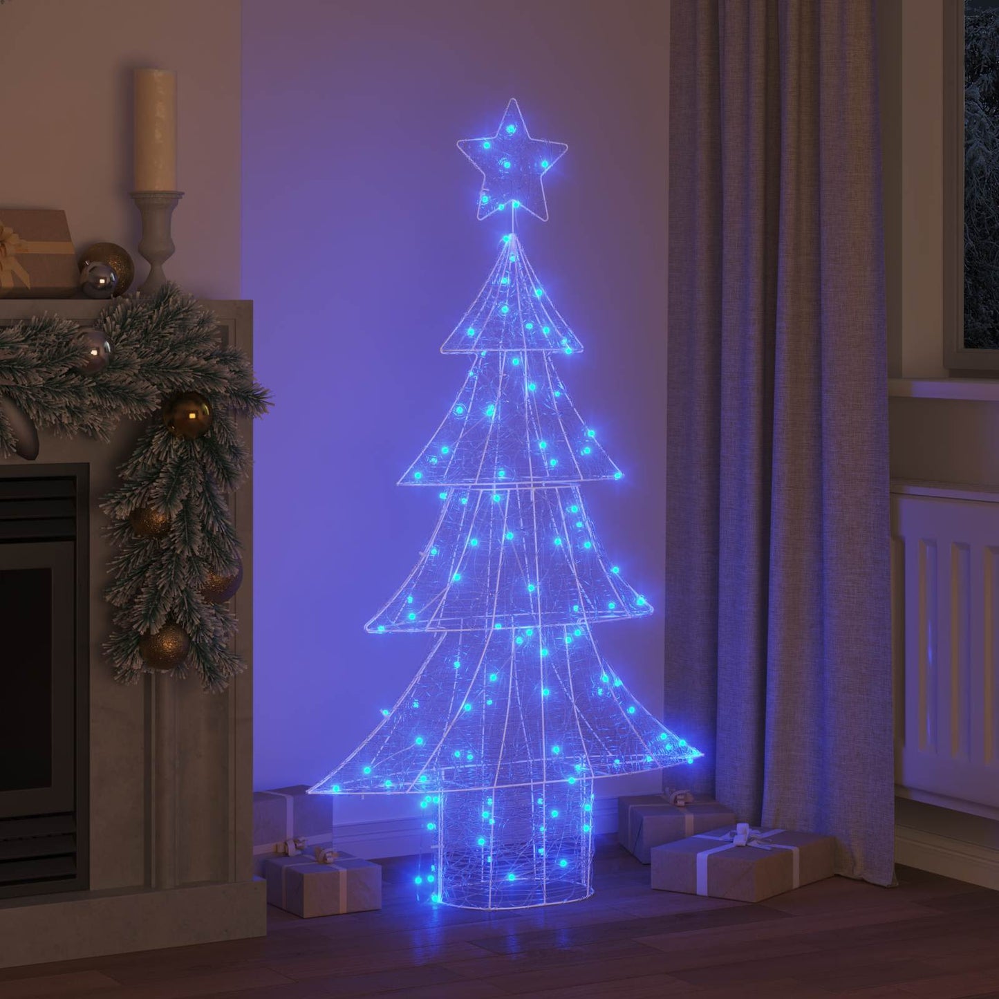 Weihnachtsbaum 160 LEDs Blau 150 cm Acryl