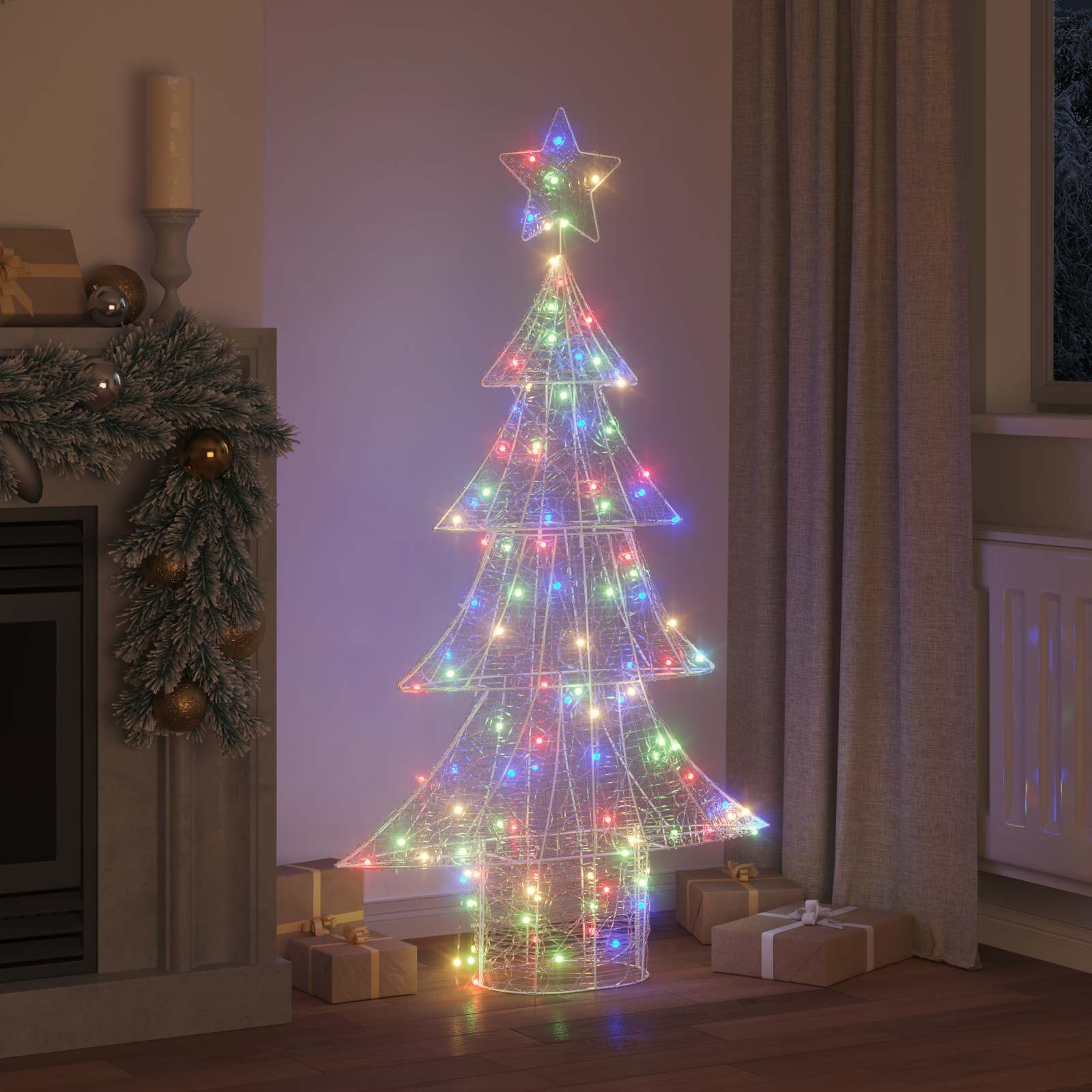 Weihnachtsbaum 160 LEDs Mehrfarbig 150 cm Acryl