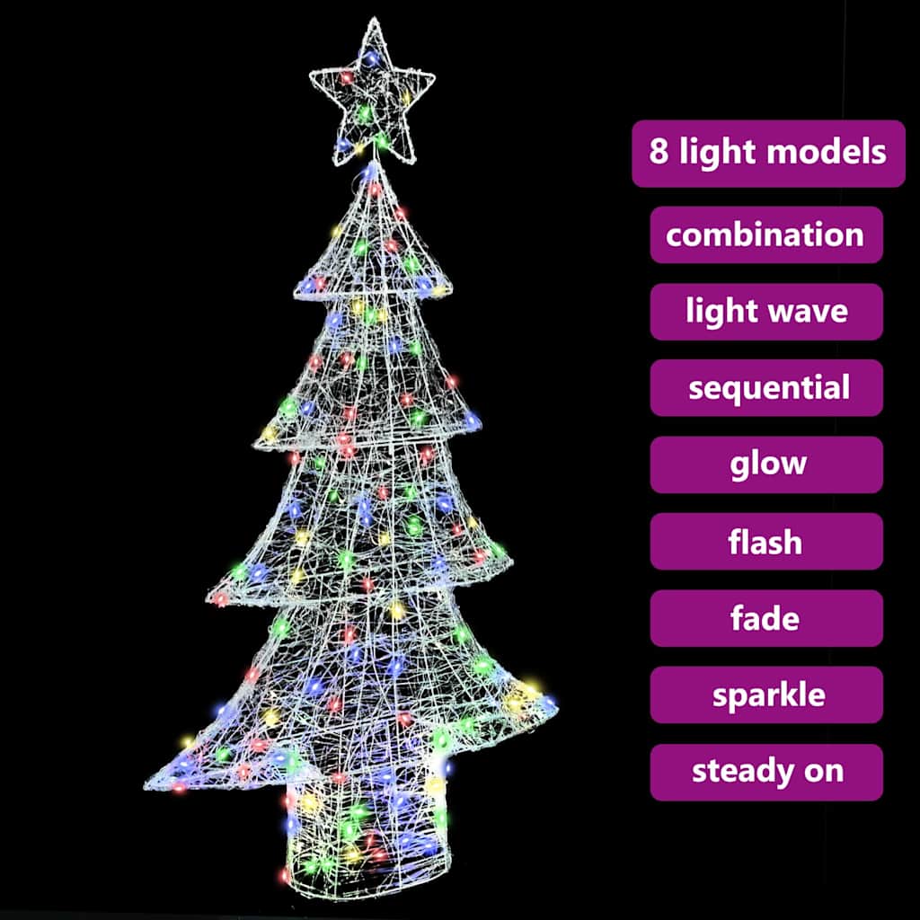Weihnachtsbaum 160 LEDs Mehrfarbig 150 cm Acryl