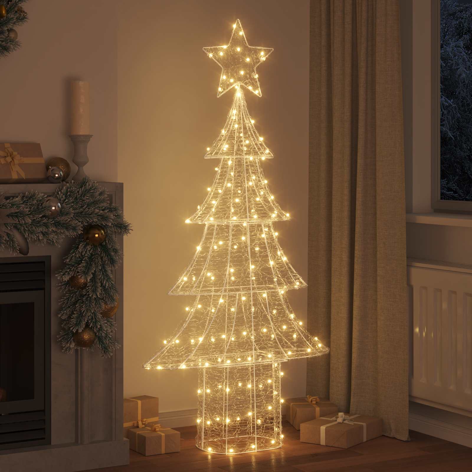 Weihnachtsbaum 240 LEDs Warmweiß 150 cm Acryl