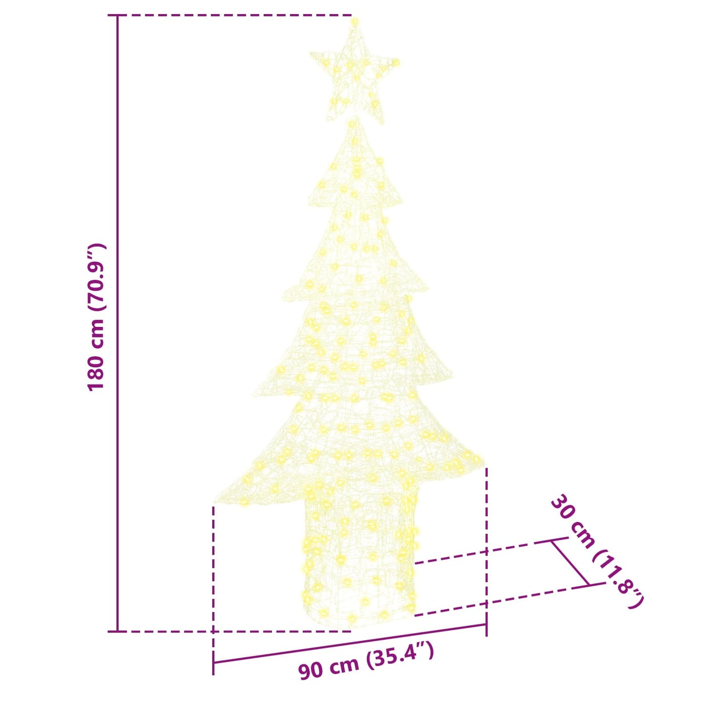 Weihnachtsbaum 240 LEDs Warmweiß 150 cm Acryl