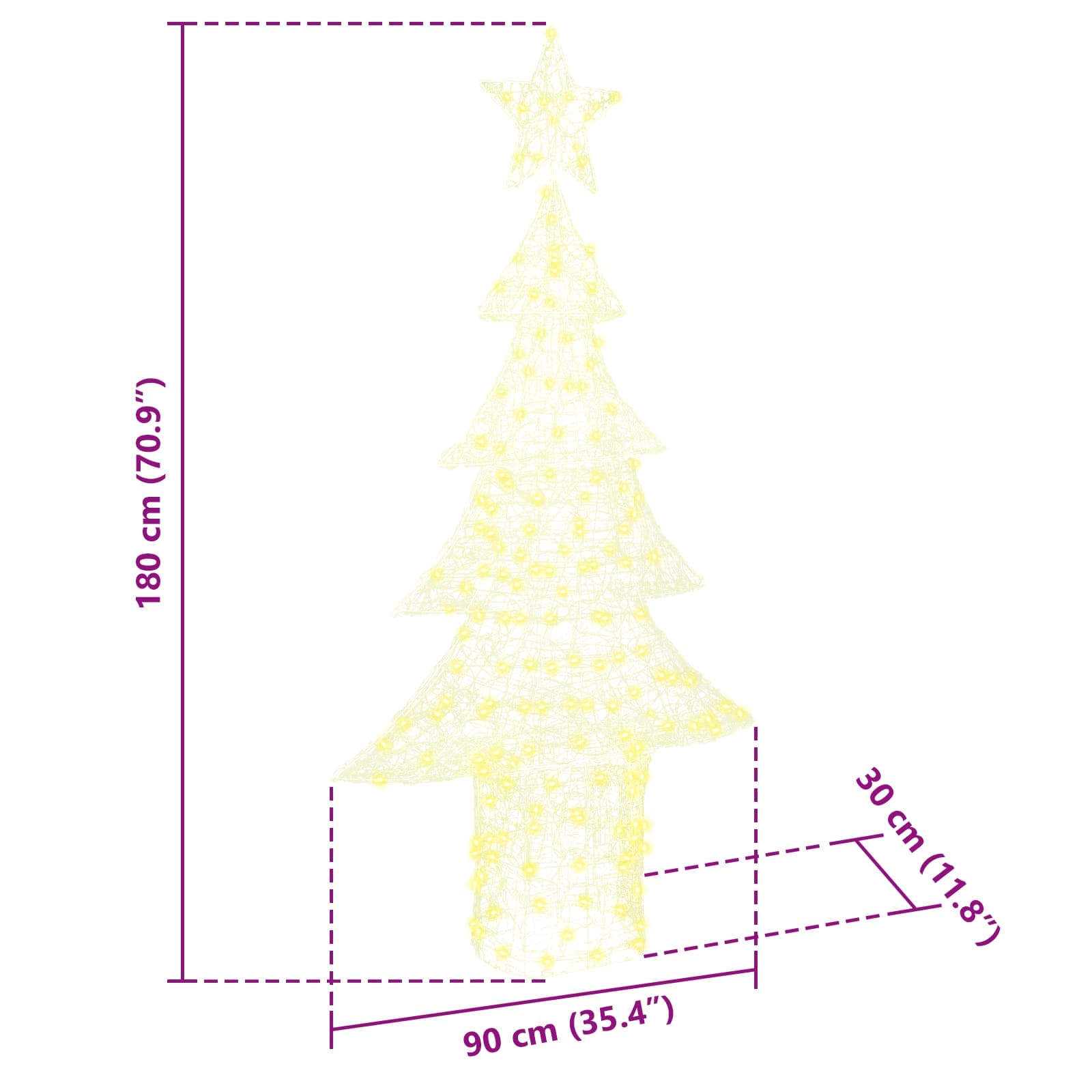 Weihnachtsbaum 240 LEDs Warmweiß 150 cm Acryl