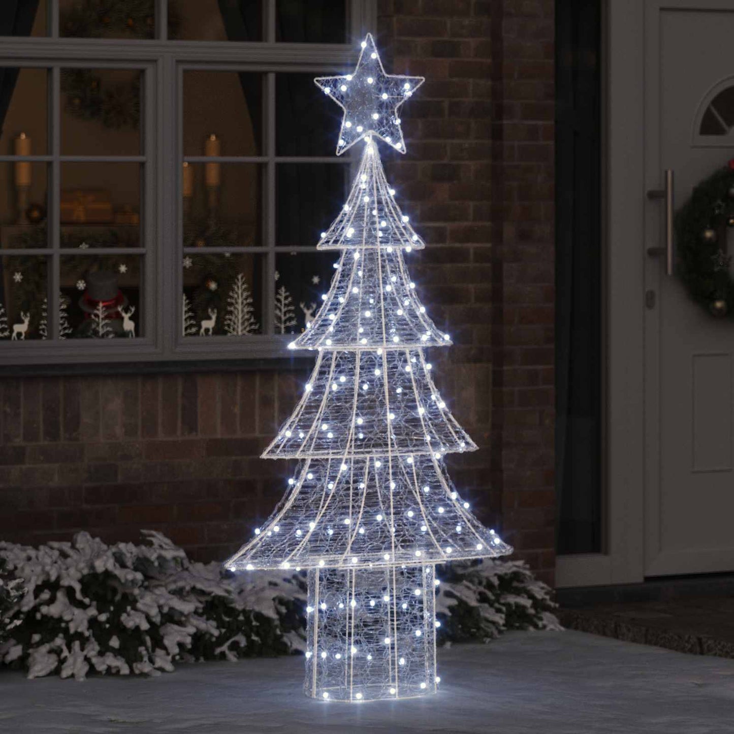 Weihnachtsbaum 240 LEDs Kaltweiß 180 cm Acryl