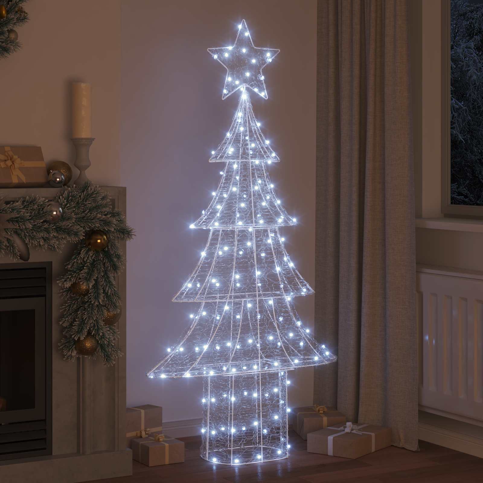 Weihnachtsbaum 240 LEDs Kaltweiß 180 cm Acryl