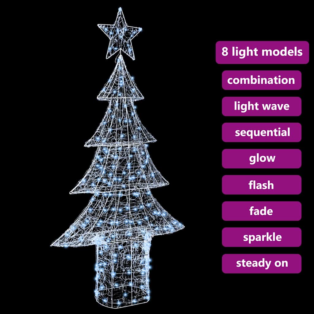 Weihnachtsbaum 240 LEDs Kaltweiß 180 cm Acryl