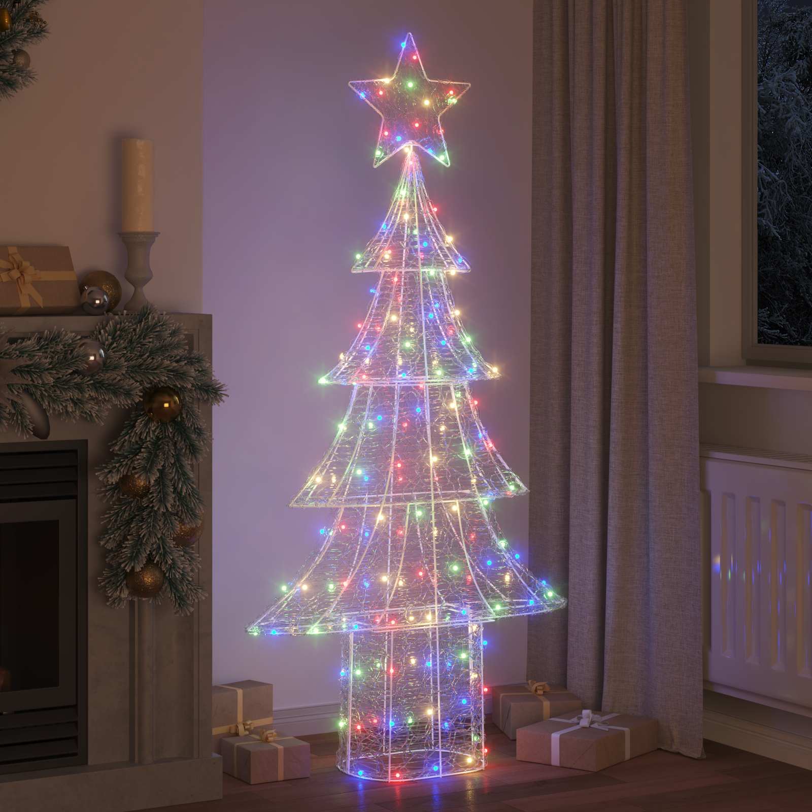 Weihnachtsbaum 240 LEDs Mehrfarbig 180 cm Acryl
