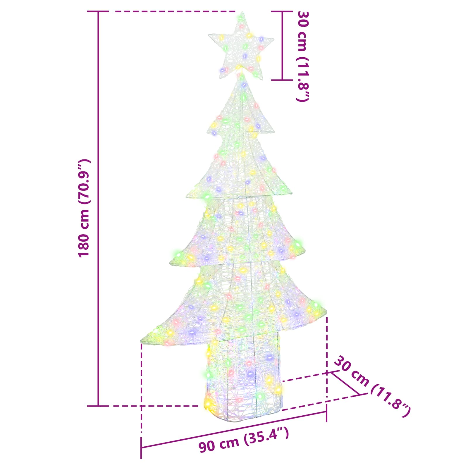 Weihnachtsbaum 240 LEDs Mehrfarbig 180 cm Acryl