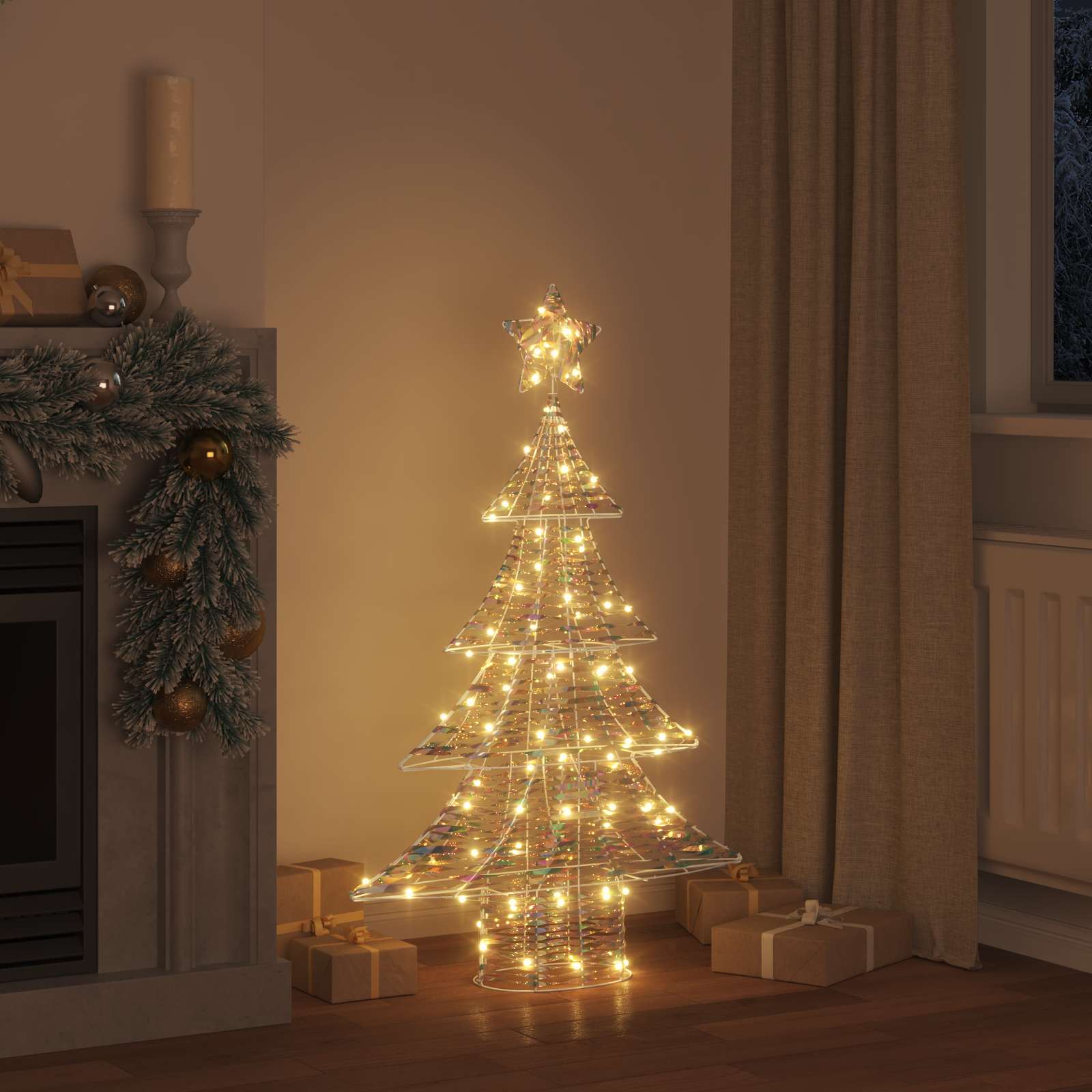 Weihnachtsbaum 120 LEDs Warmweiß 120,5 cm PET